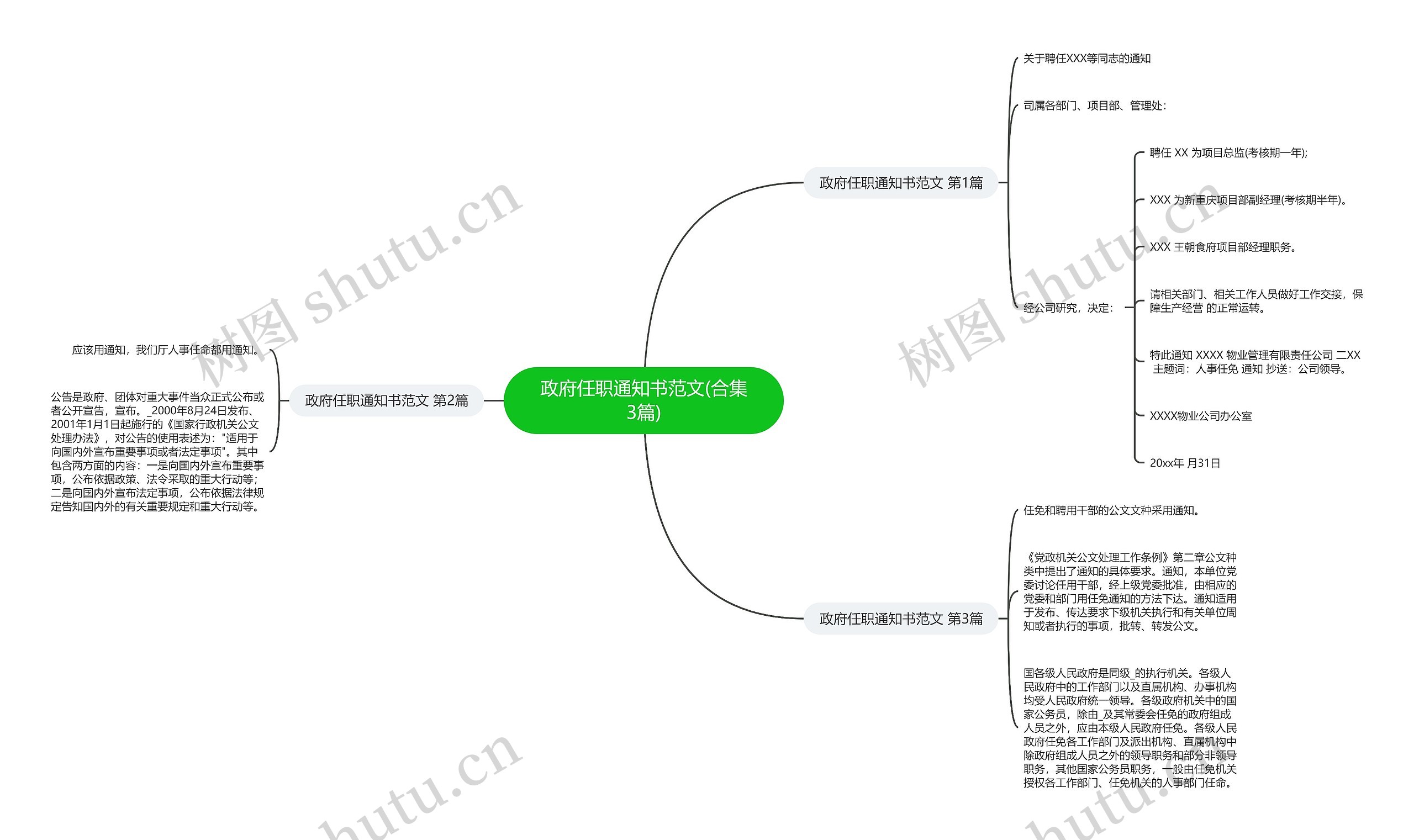 政府任职通知书范文(合集3篇)思维导图