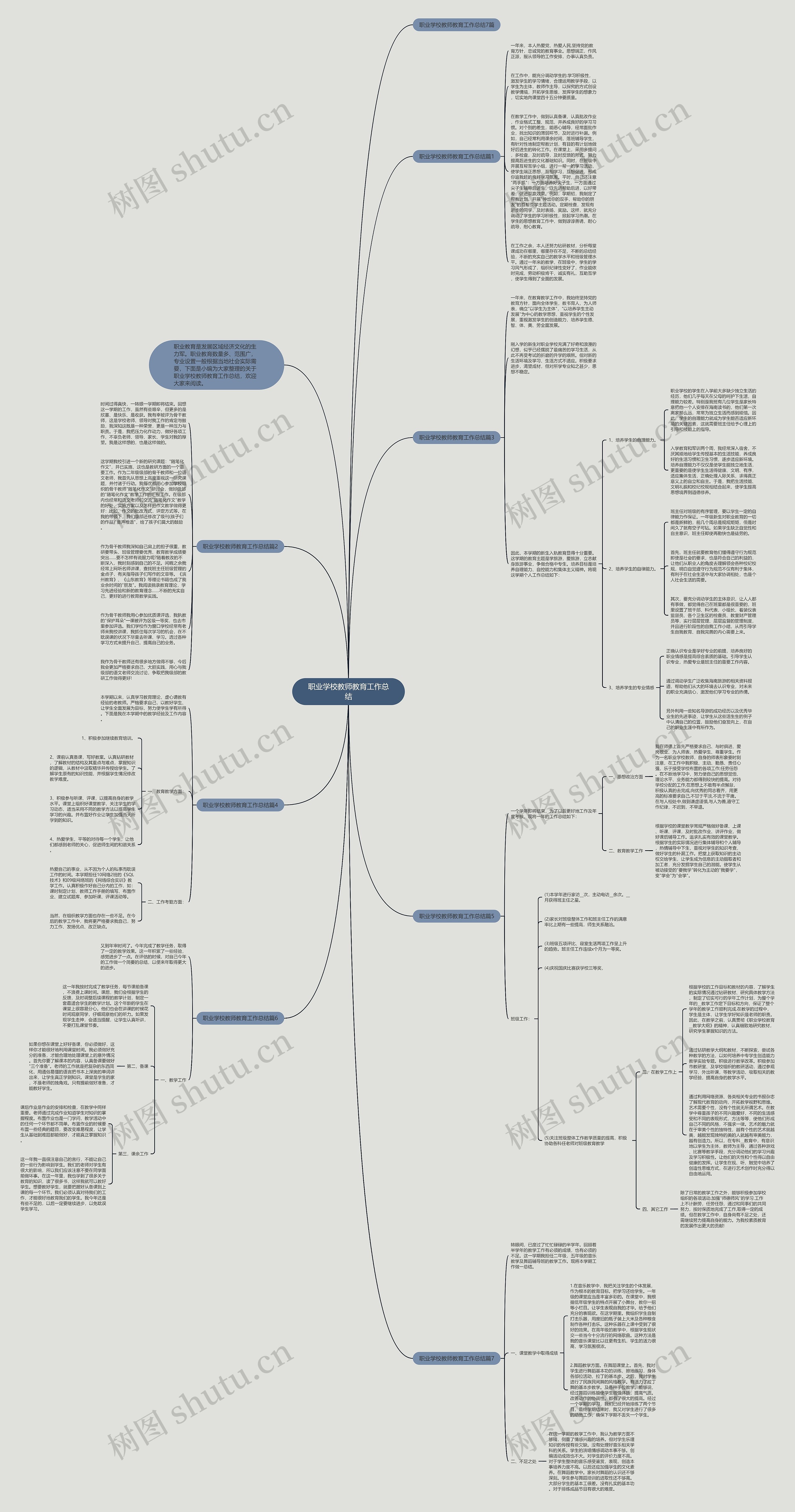 职业学校教师教育工作总结思维导图