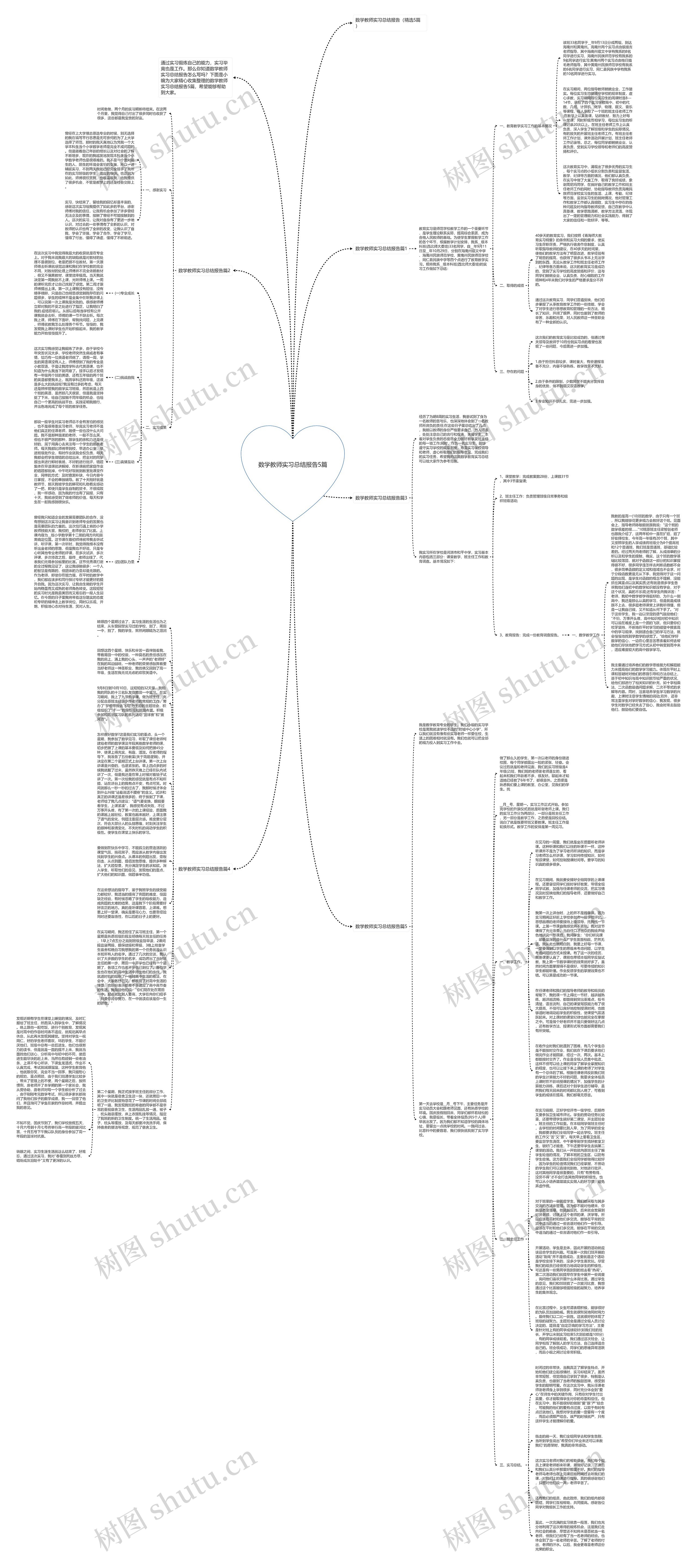 数学教师实习总结报告5篇思维导图