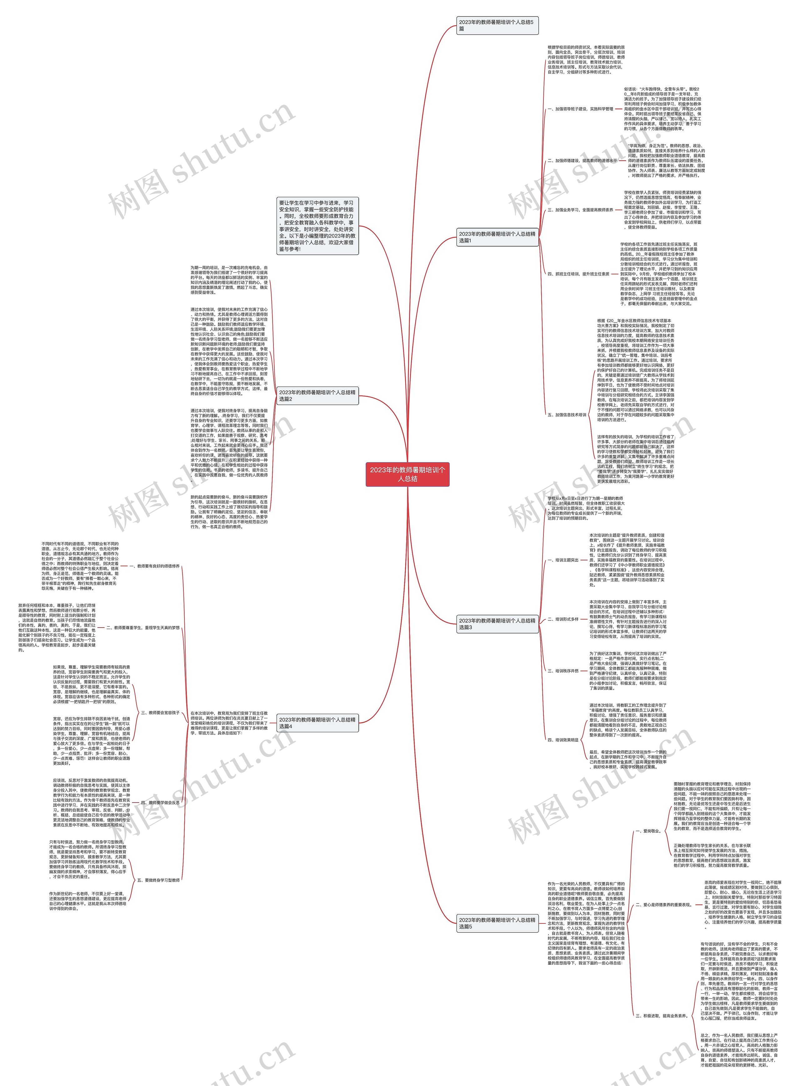 2023年的教师暑期培训个人总结思维导图