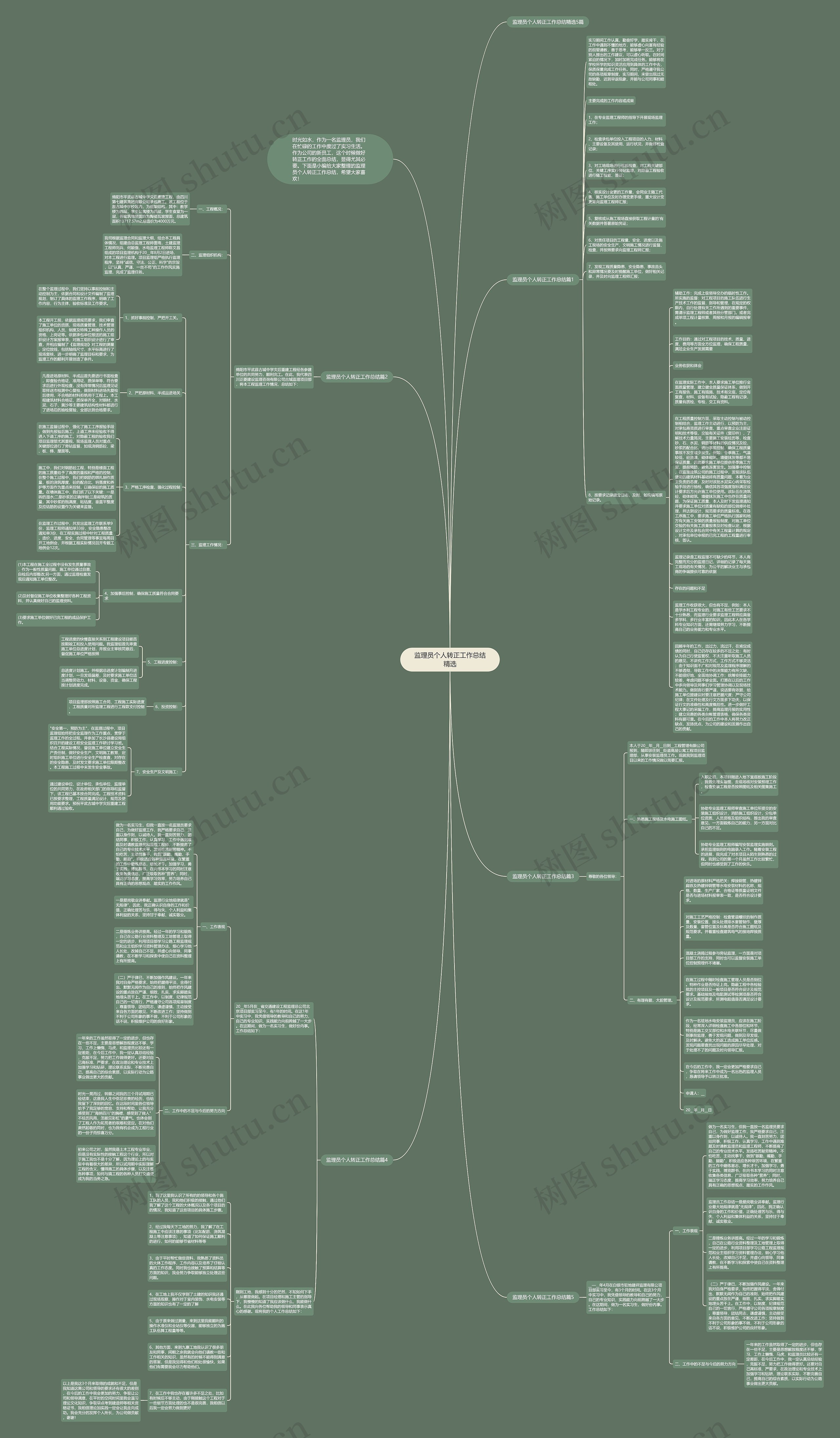 监理员个人转正工作总结精选思维导图