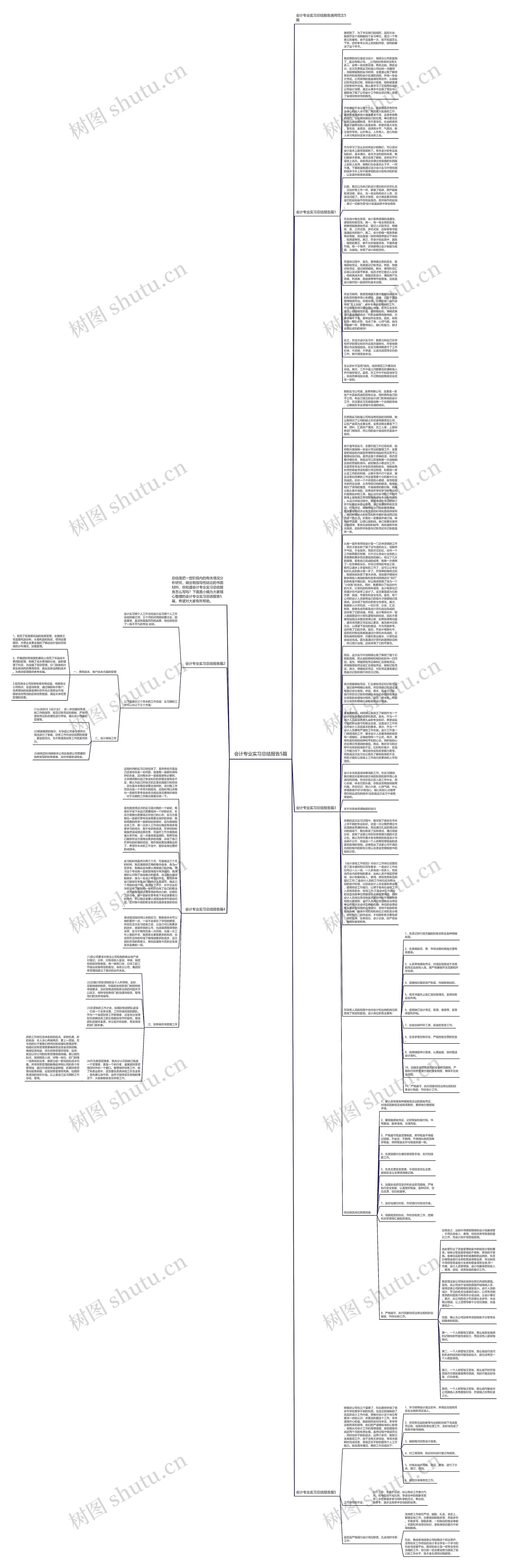 会计专业实习总结报告5篇思维导图