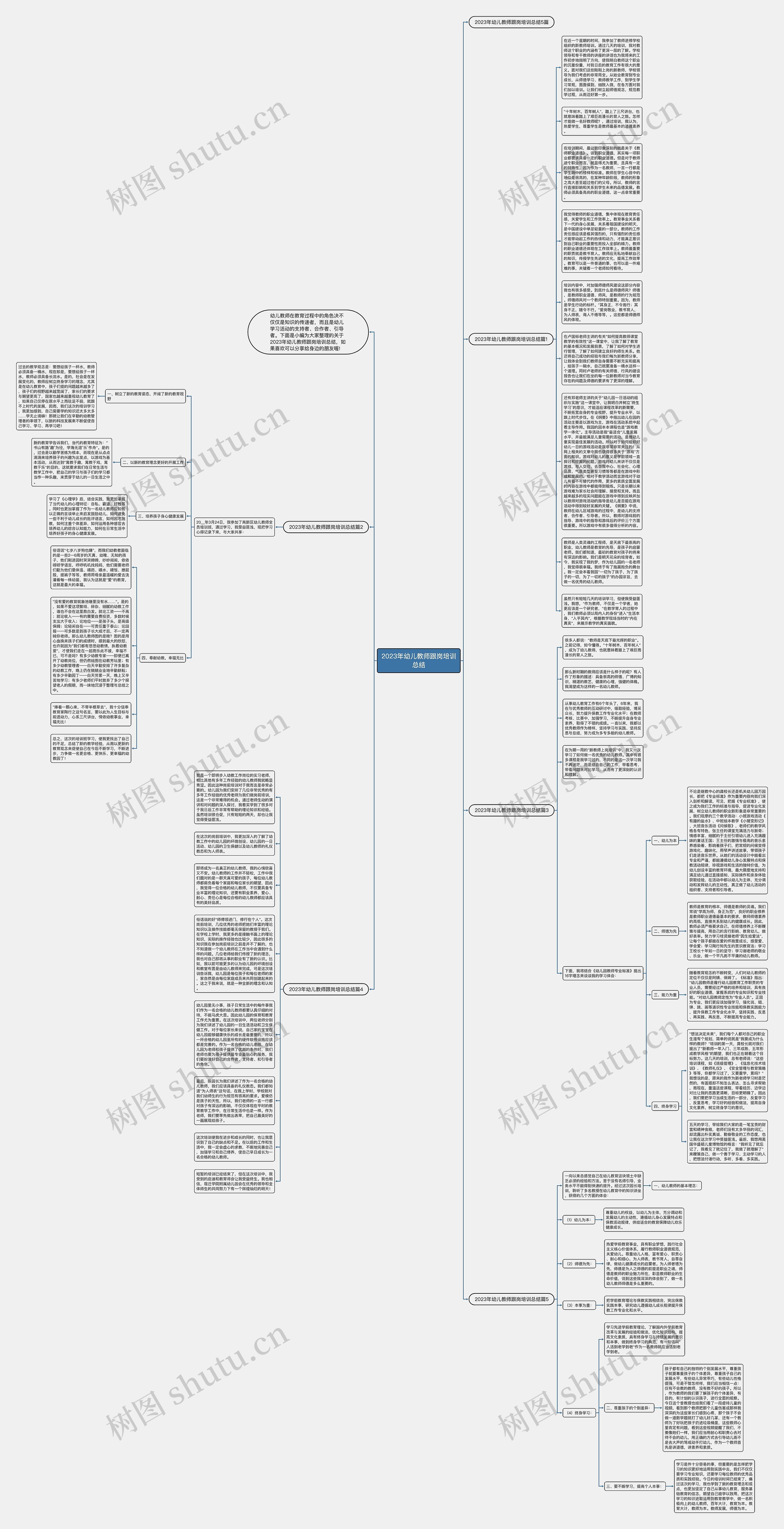 2023年幼儿教师跟岗培训总结思维导图
