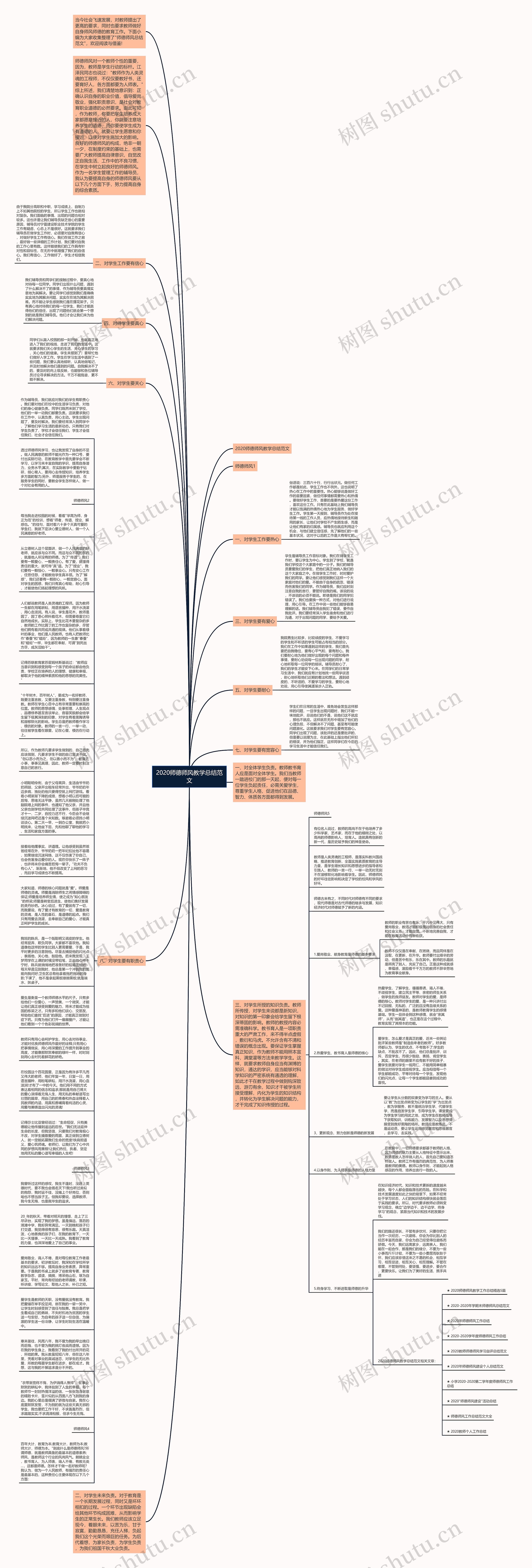 2020师德师风教学总结范文思维导图