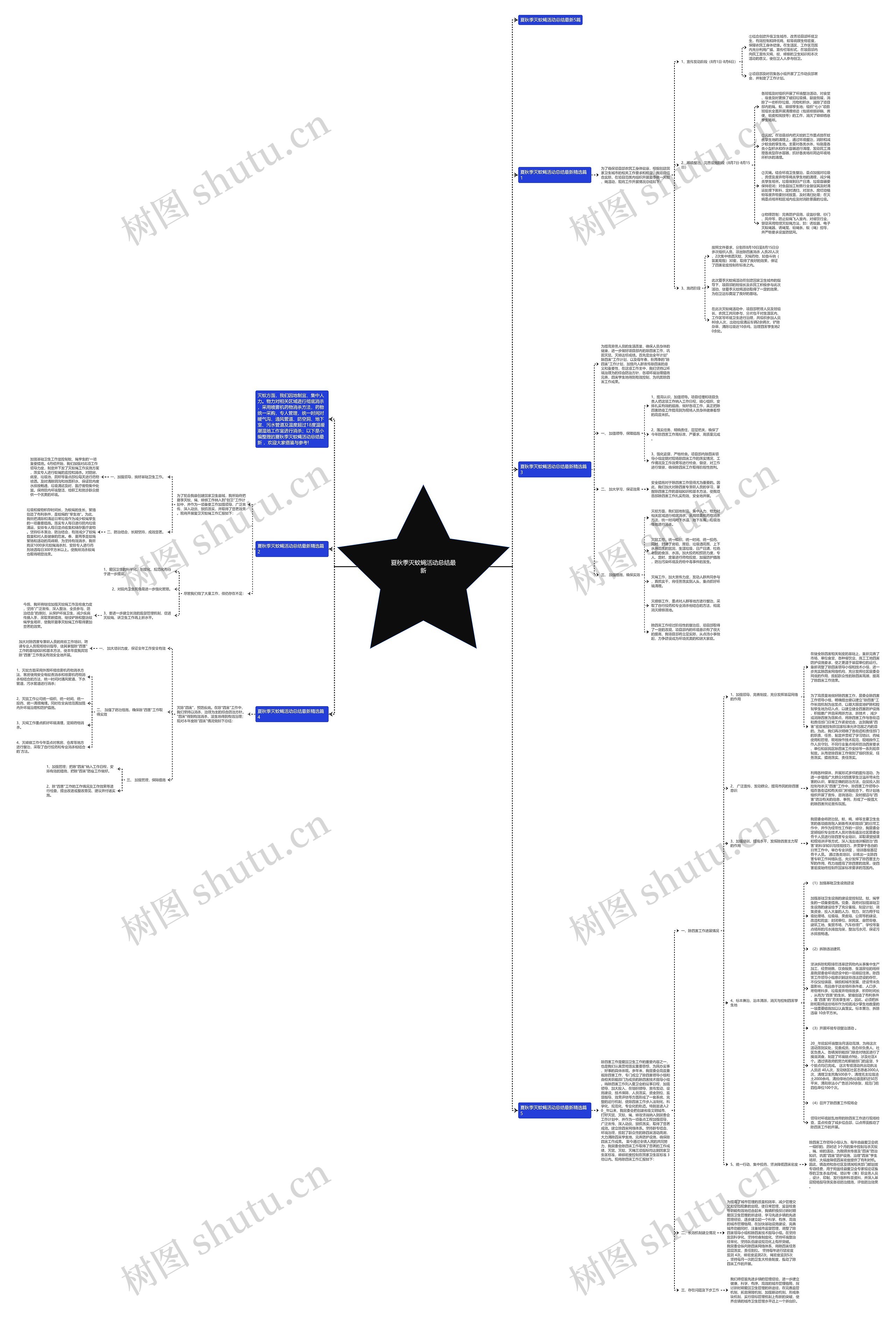 夏秋季灭蚊蝇活动总结最新思维导图