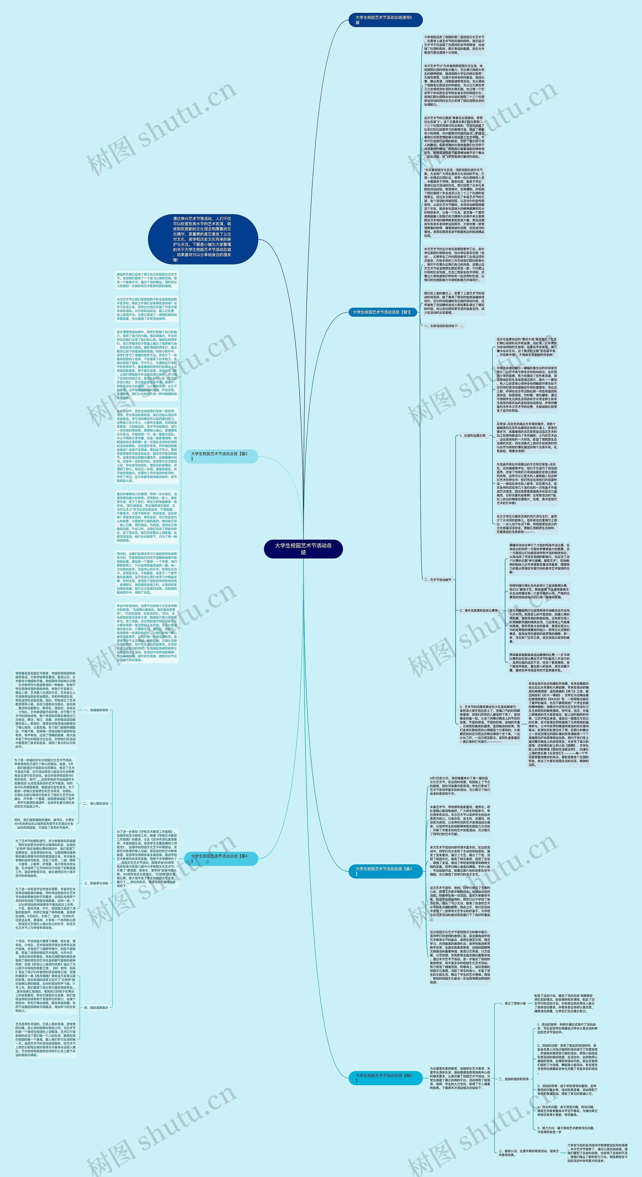 大学生校园艺术节活动总结思维导图