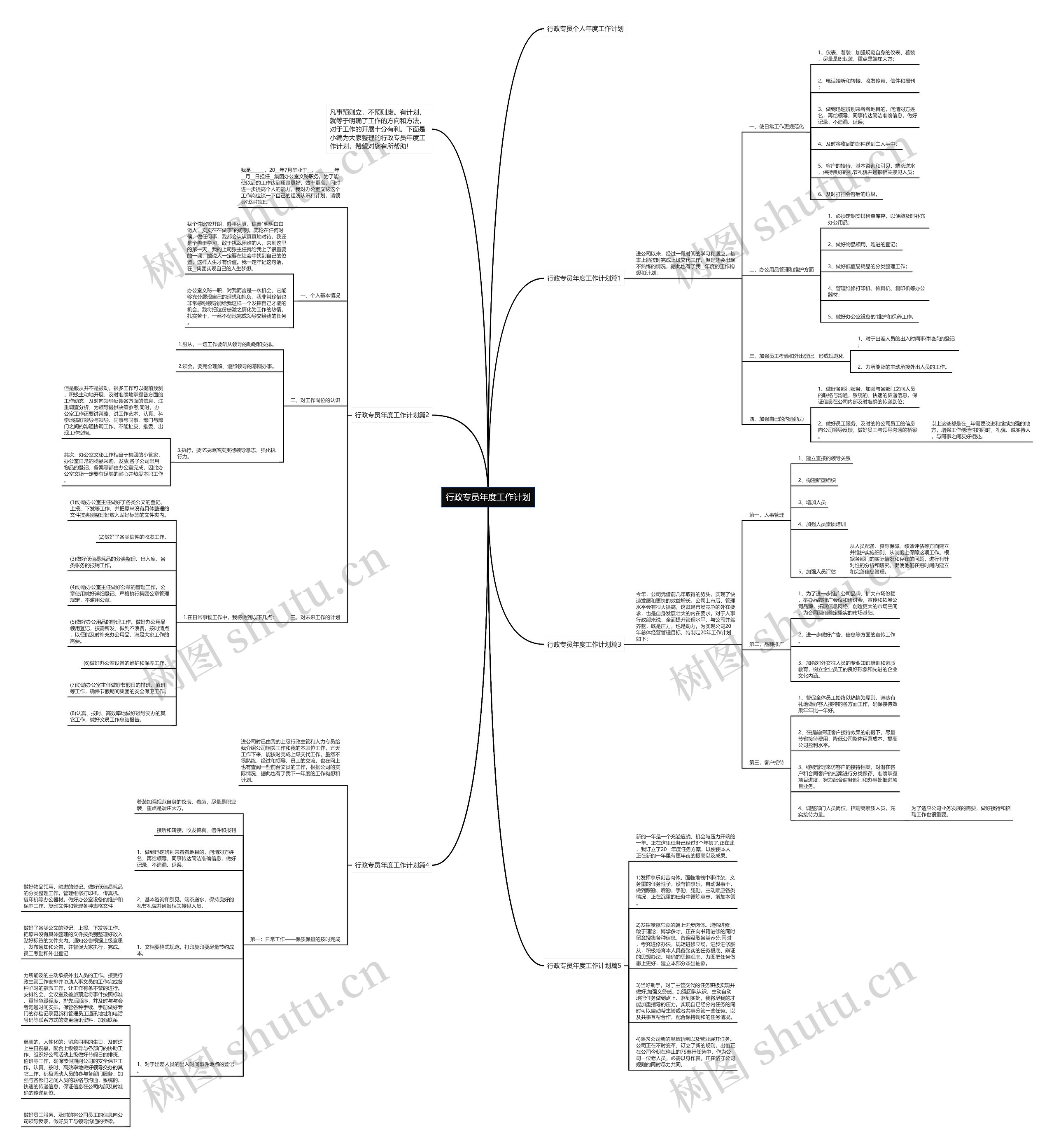 行政专员年度工作计划