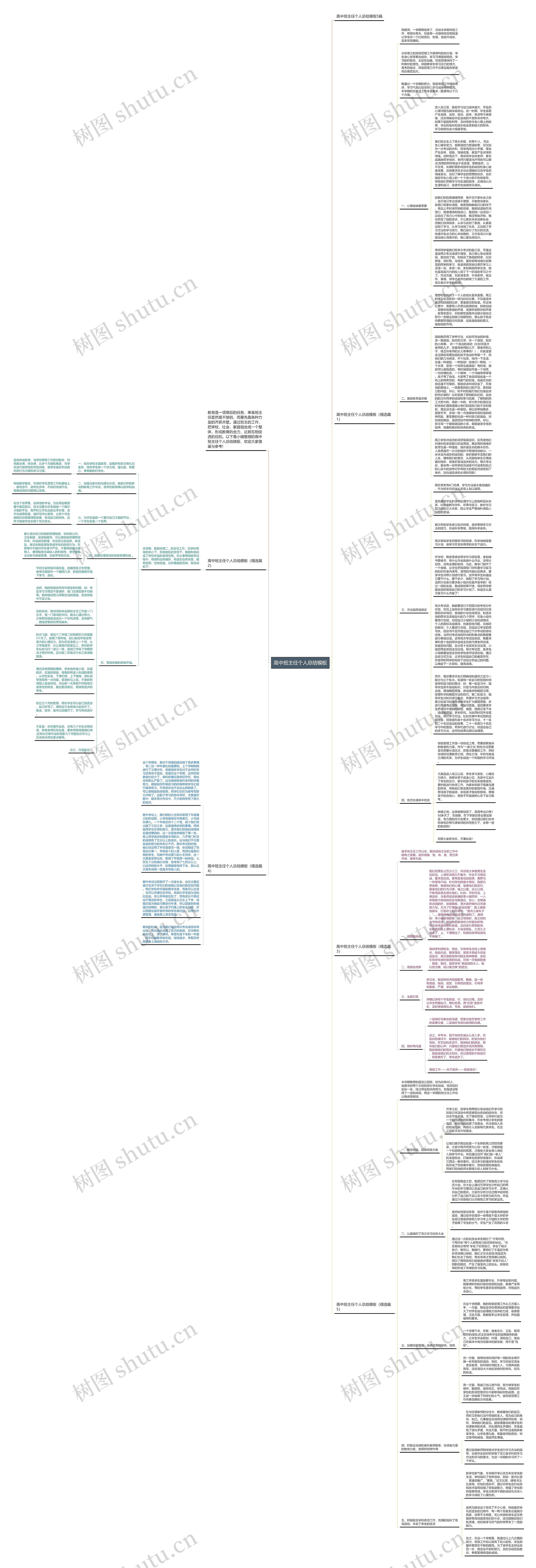 高中班主任个人总结思维导图