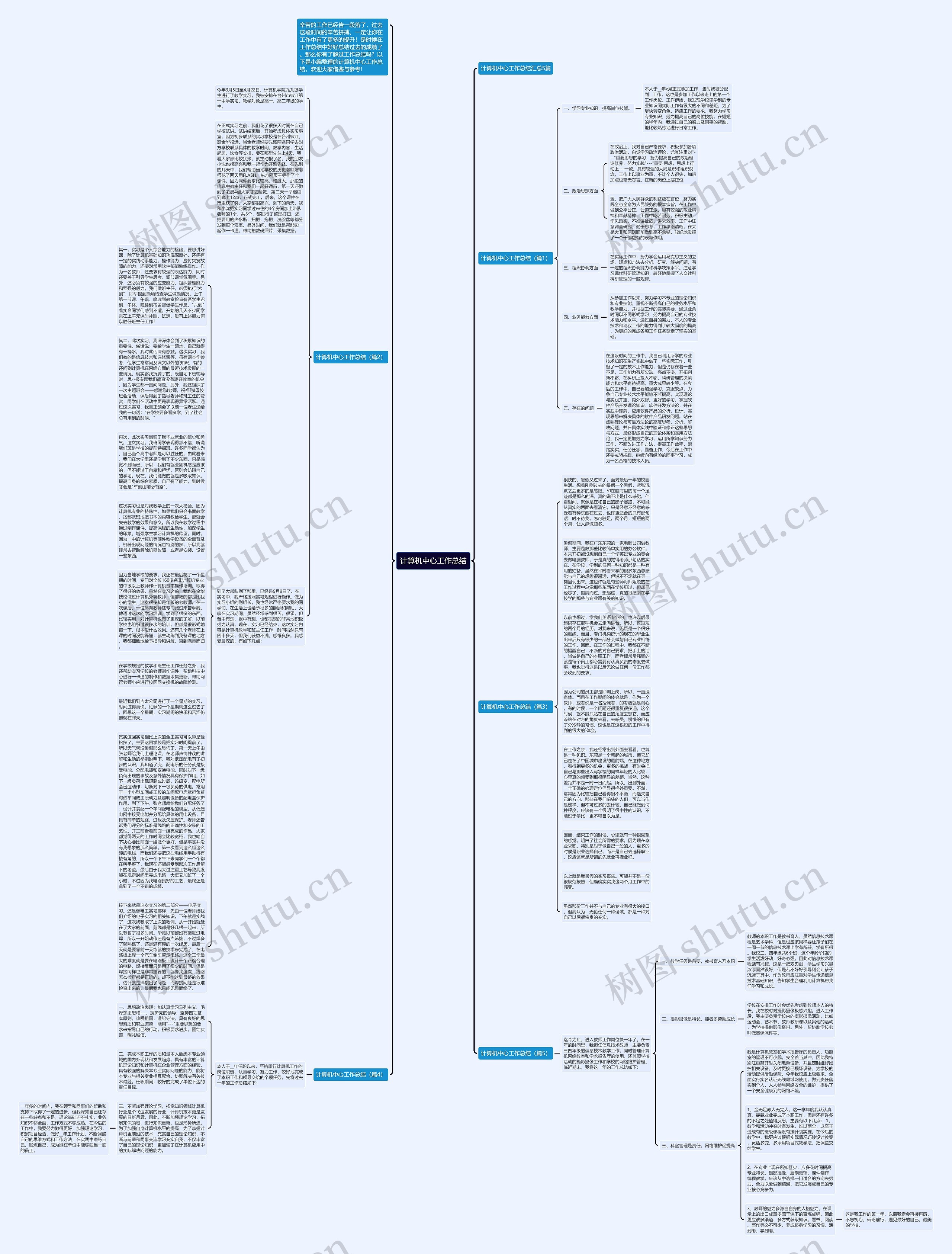 计算机中心工作总结思维导图