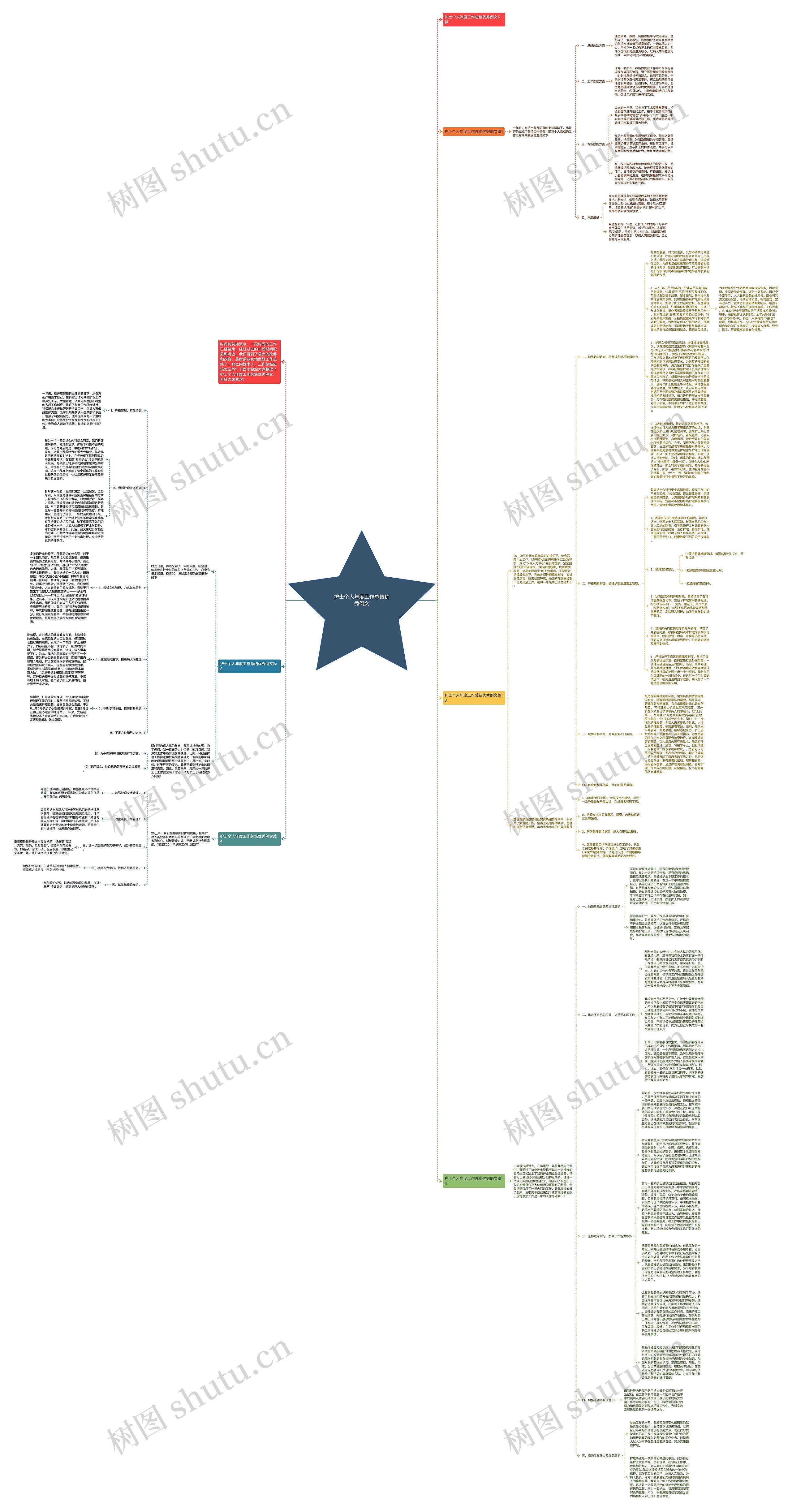 护士个人年度工作总结优秀例文思维导图