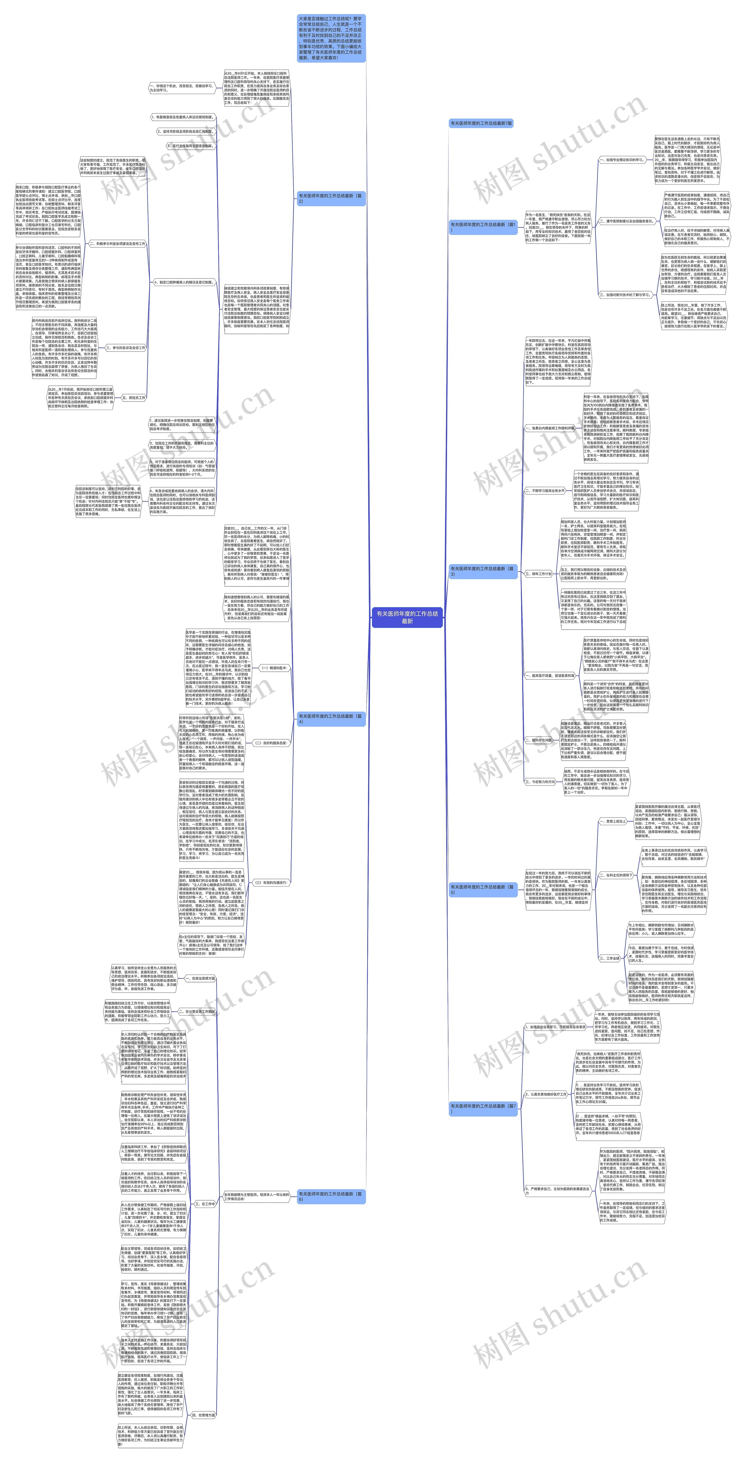 有关医师年度的工作总结最新思维导图