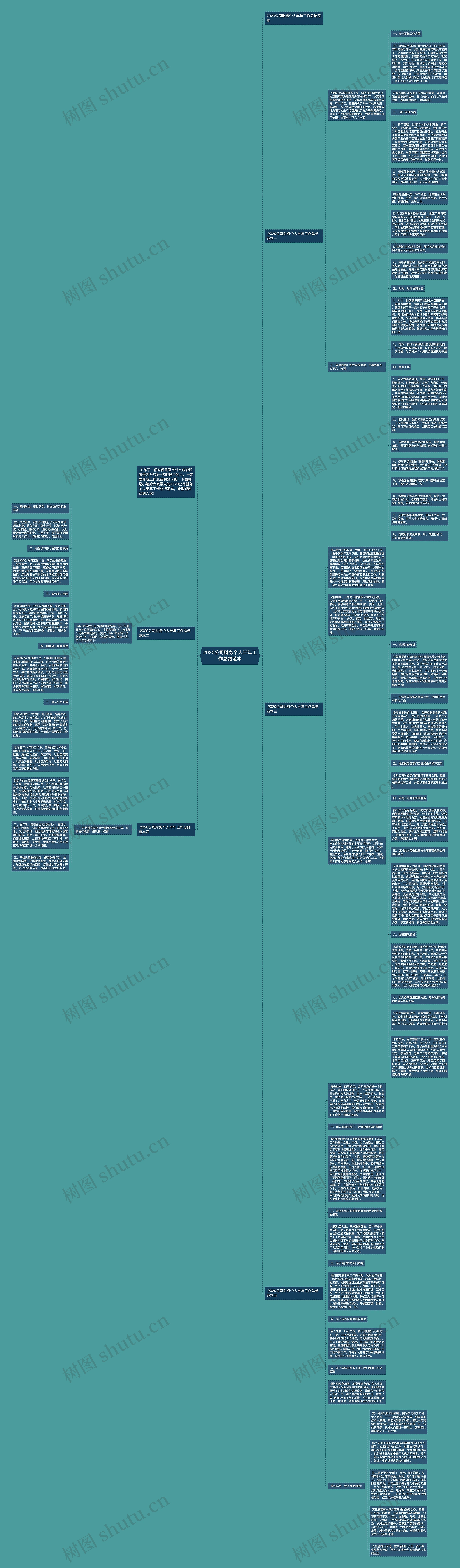 2020公司财务个人半年工作总结范本思维导图