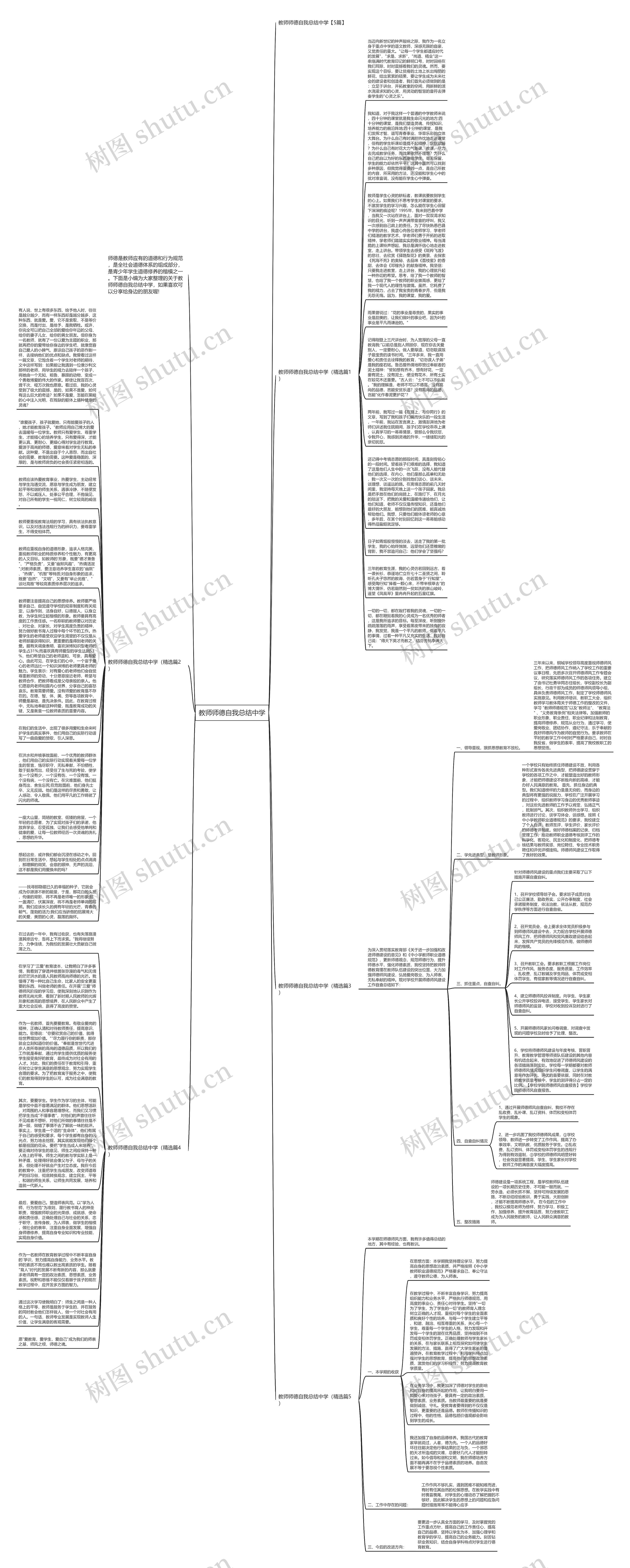 教师师德自我总结中学思维导图