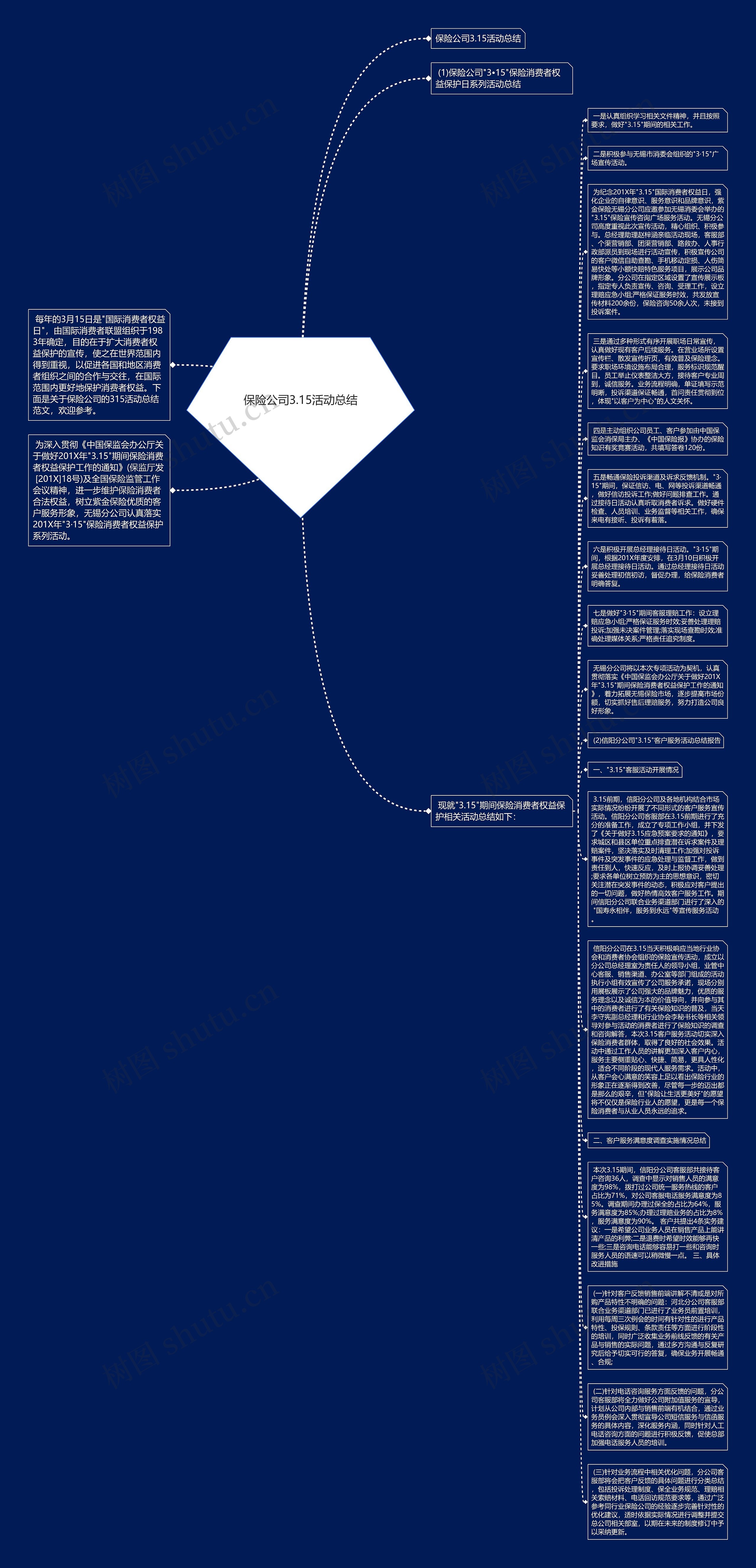 保险公司3.15活动总结思维导图
