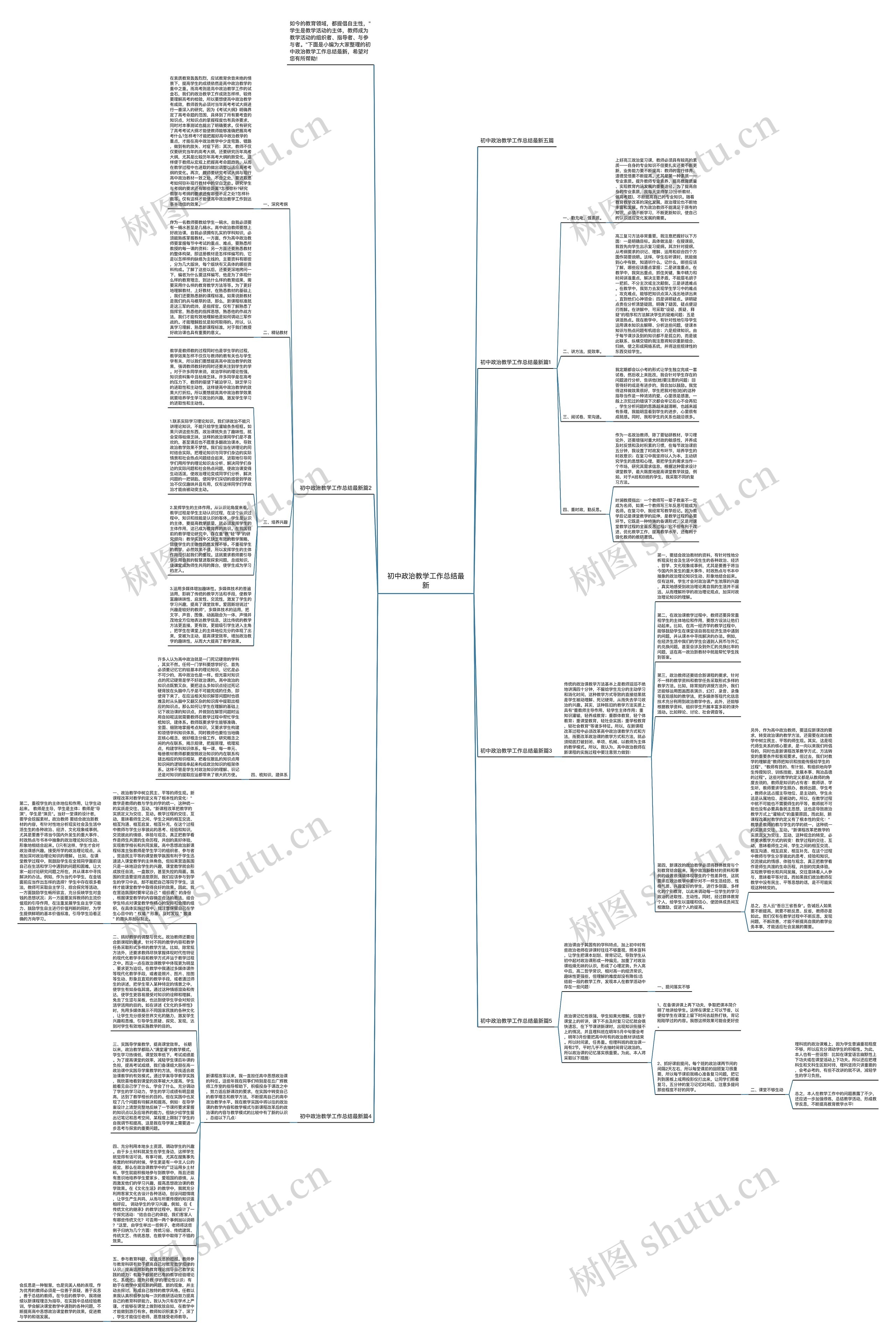 初中政治教学工作总结最新思维导图