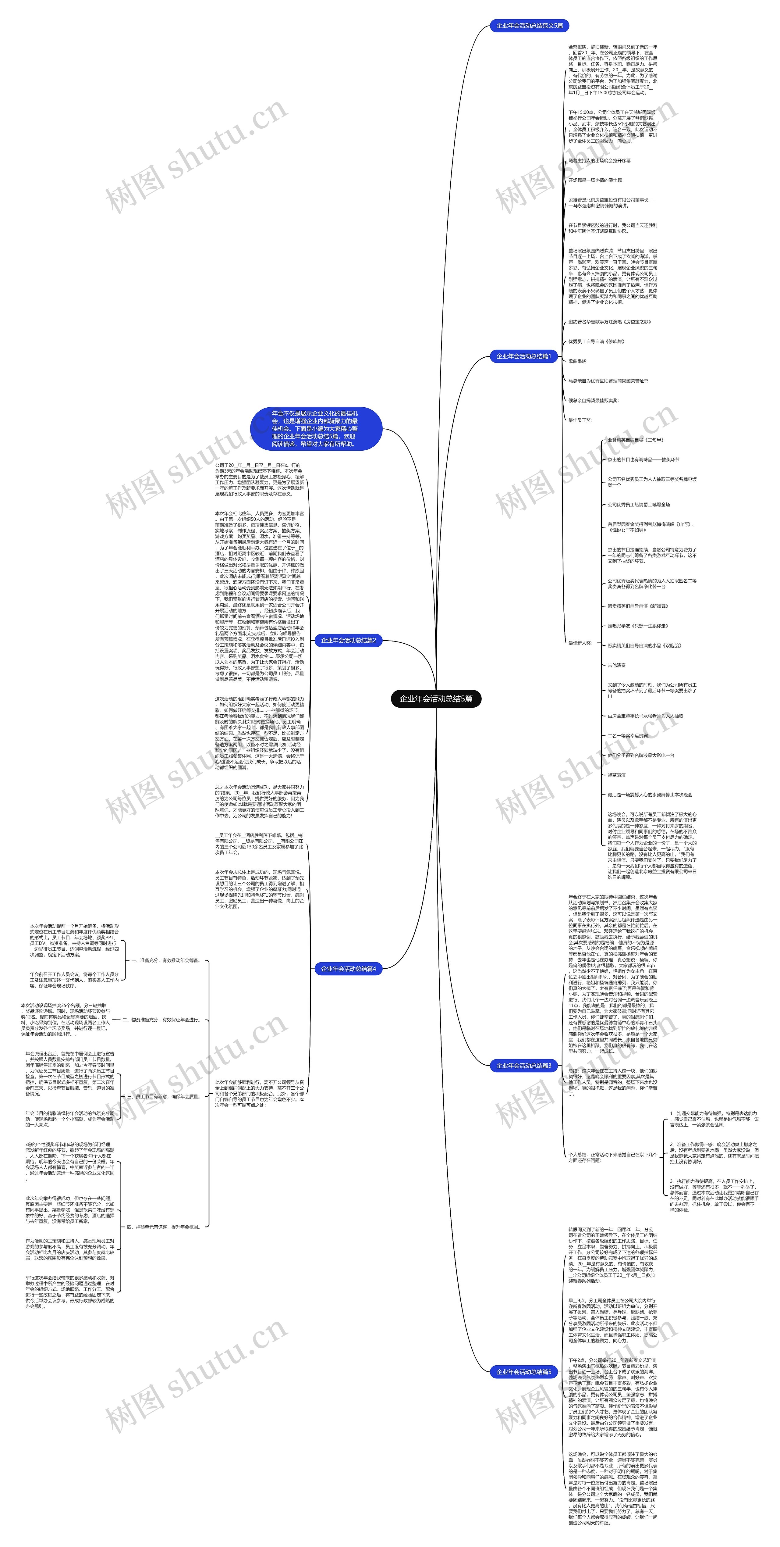 企业年会活动总结5篇思维导图