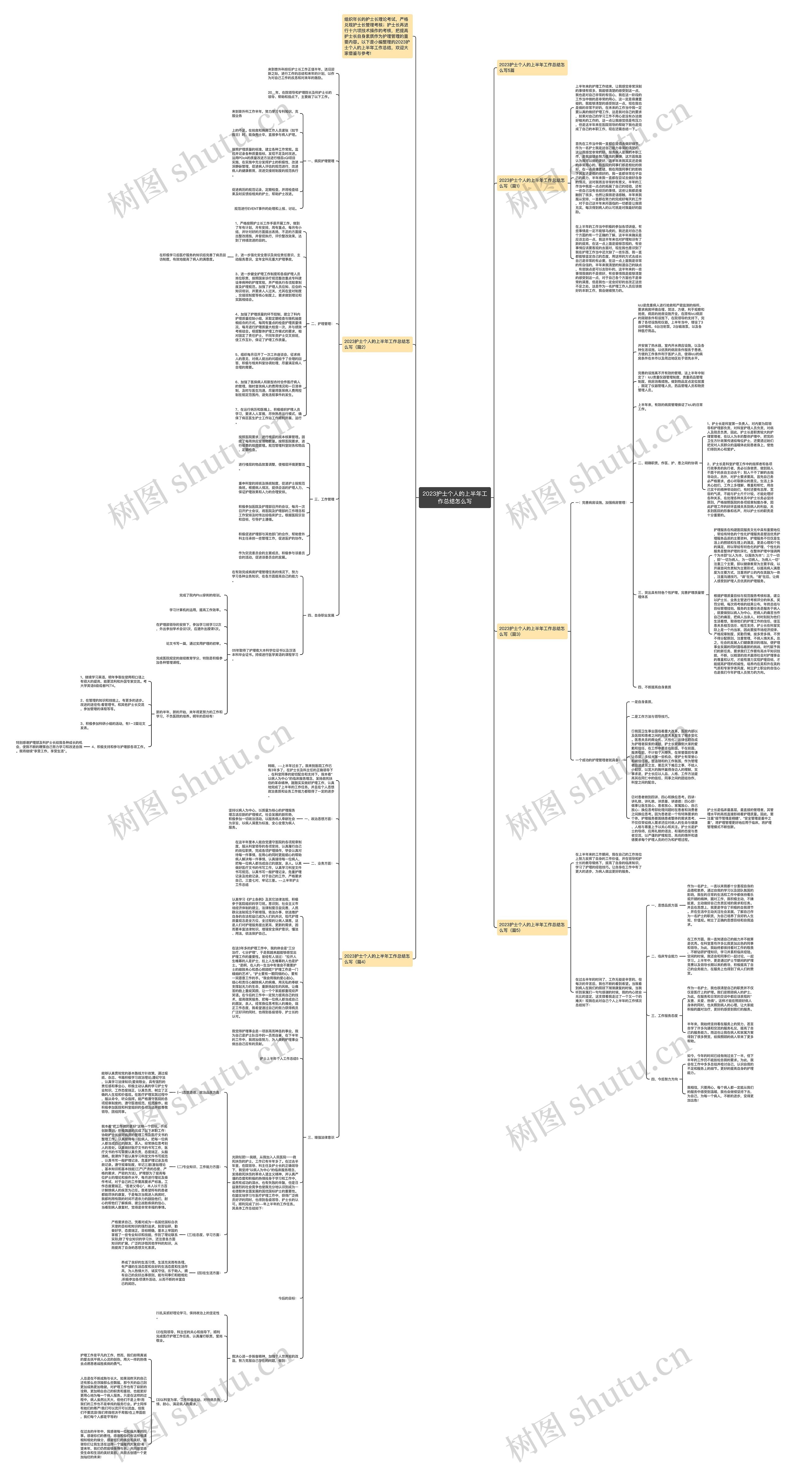 2023护士个人的上半年工作总结怎么写思维导图