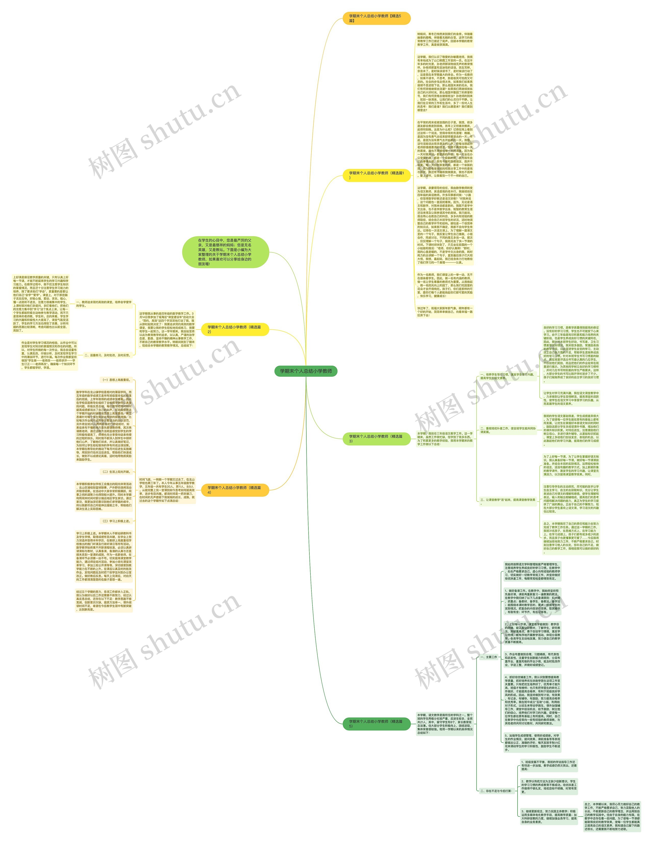 学期末个人总结小学教师思维导图