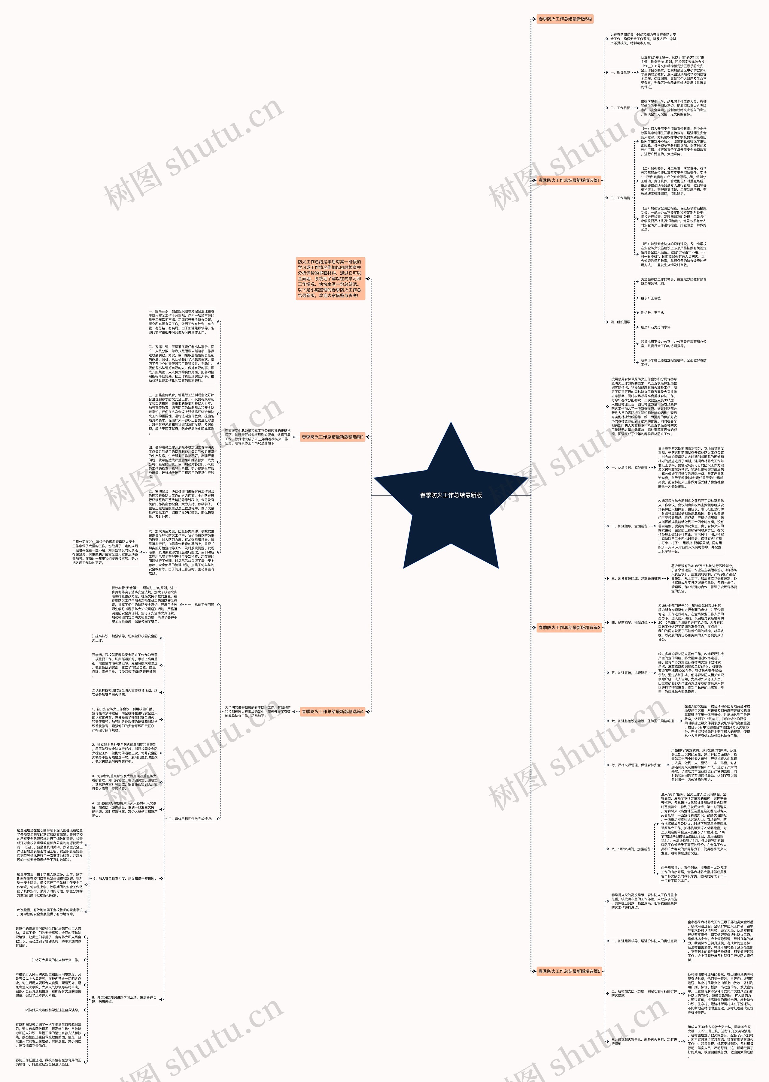 春季防火工作总结最新版思维导图