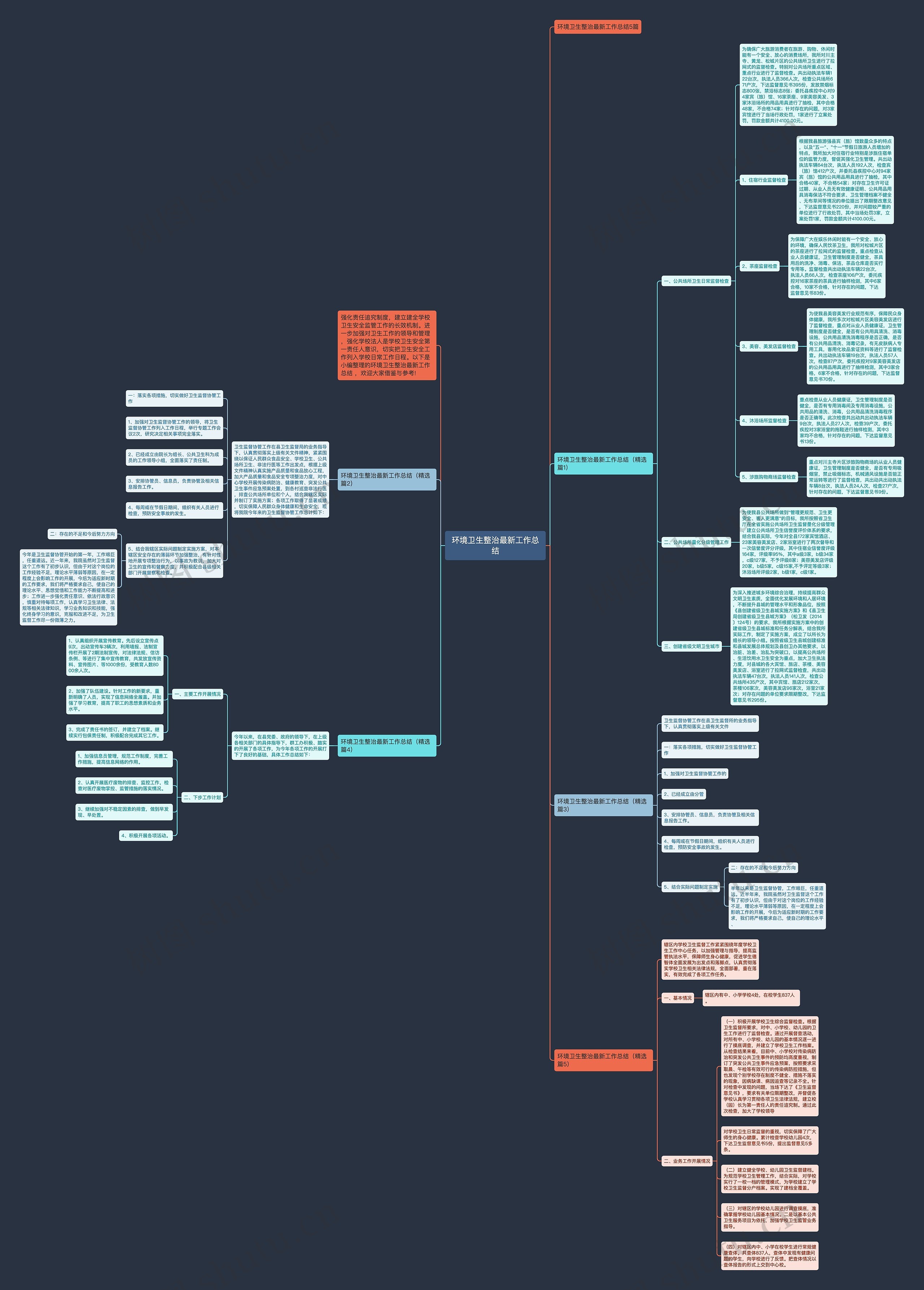 环境卫生整治最新工作总结思维导图