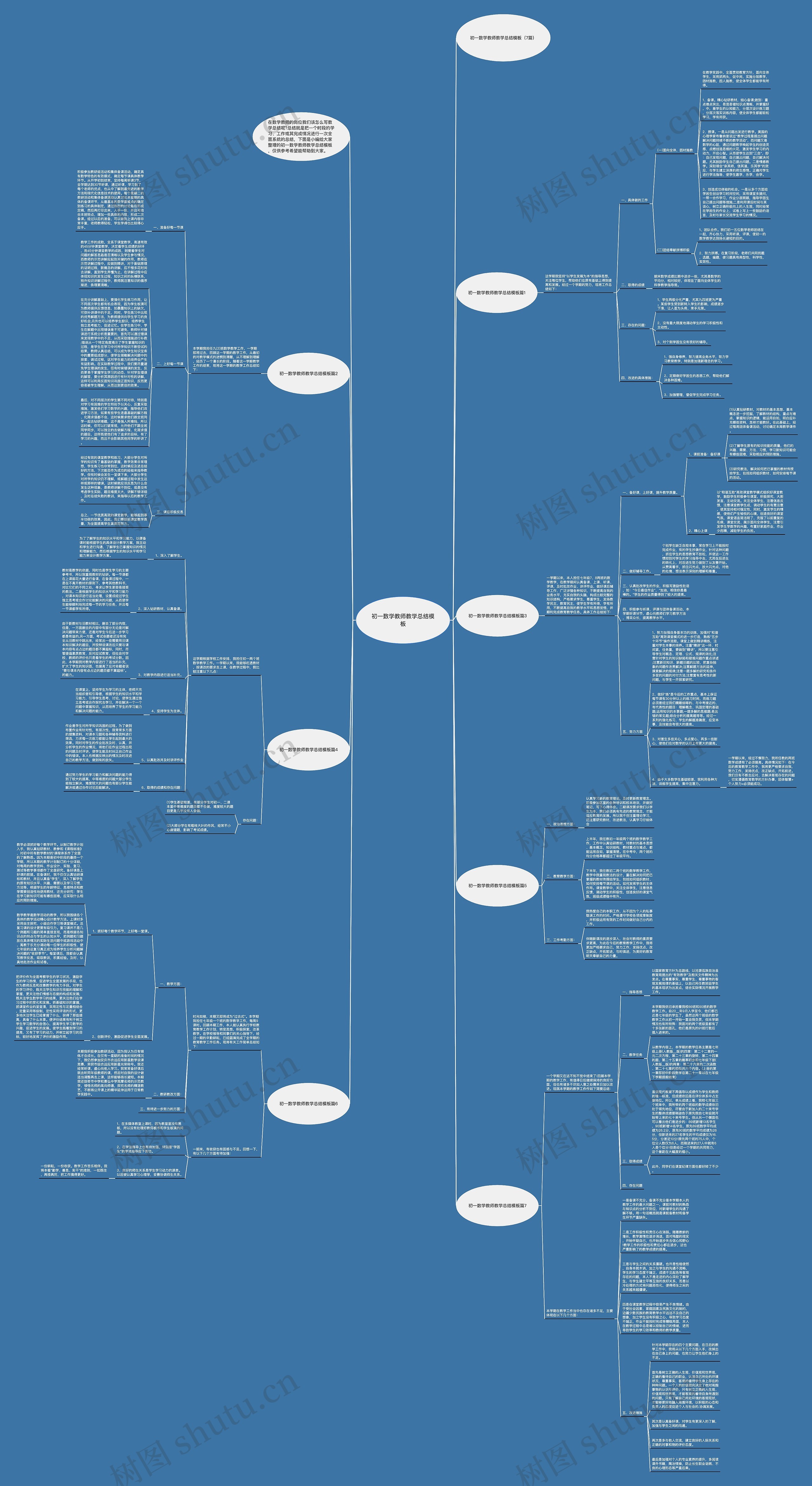 初一数学教师教学总结思维导图