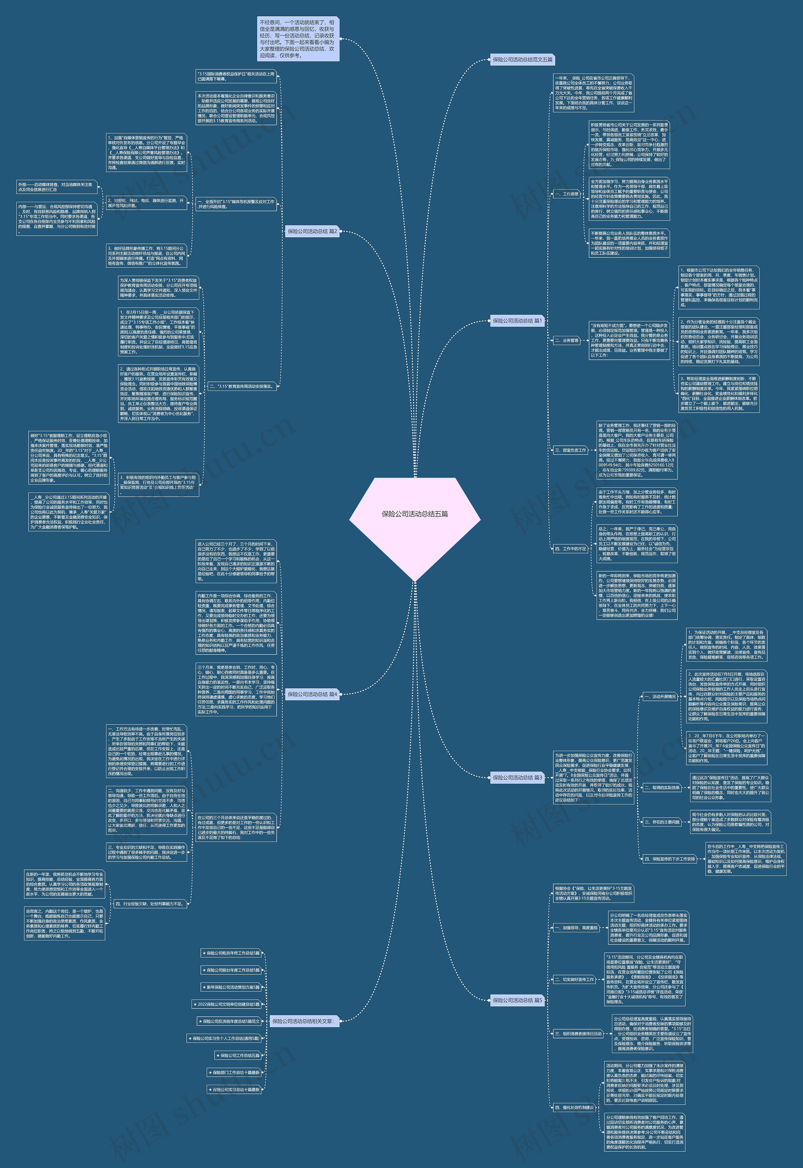保险公司活动总结五篇思维导图