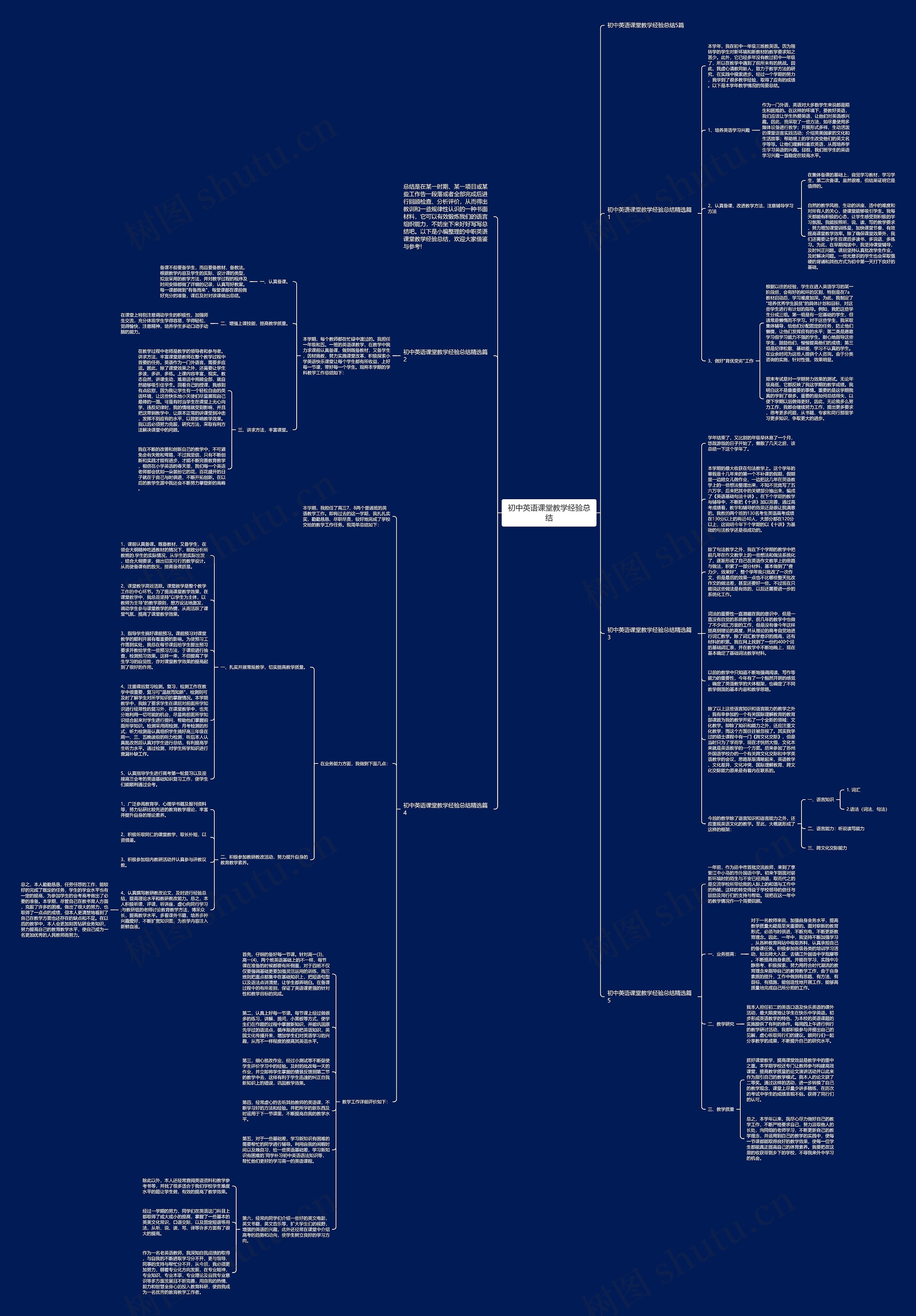 初中英语课堂教学经验总结思维导图