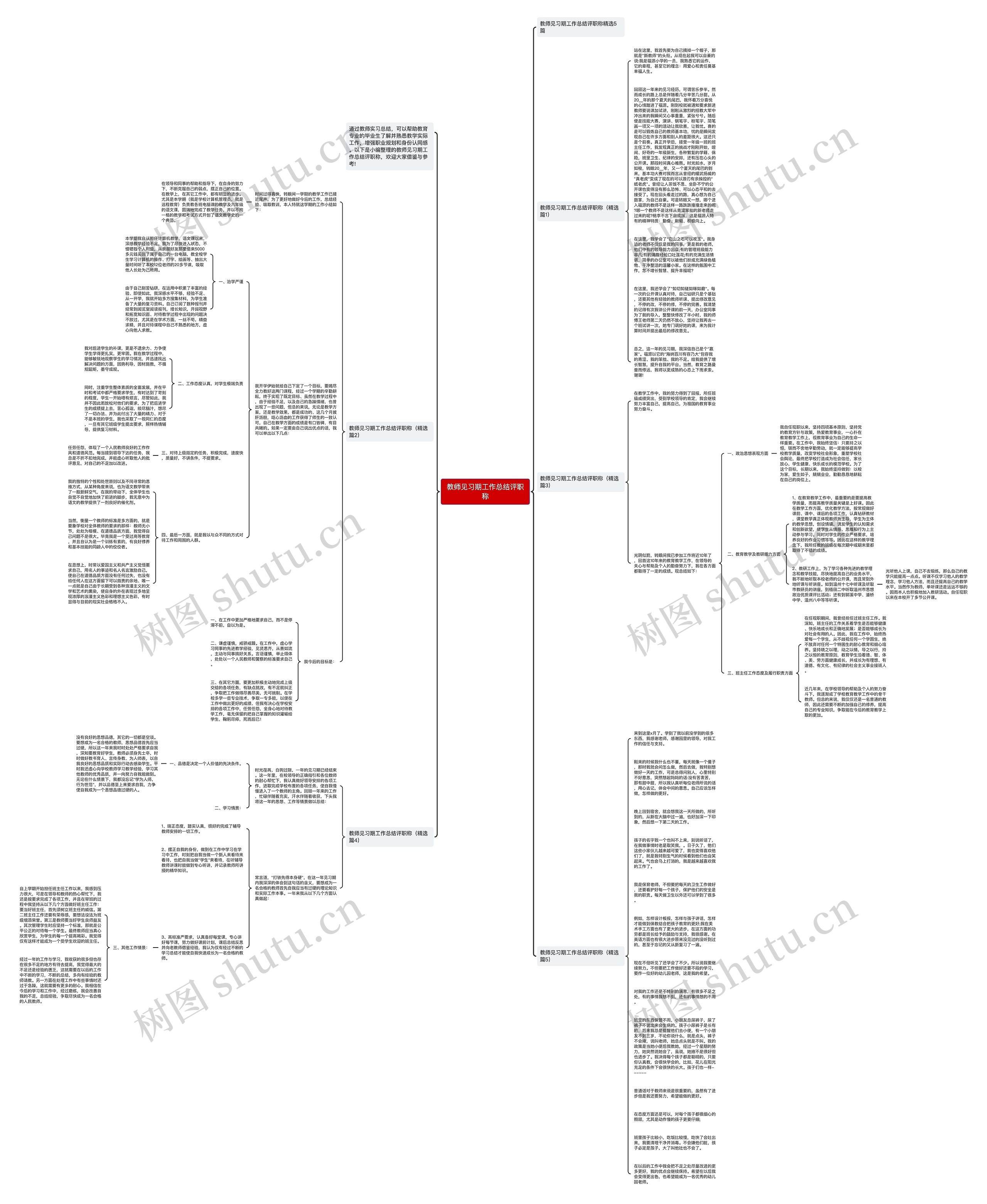 教师见习期工作总结评职称思维导图