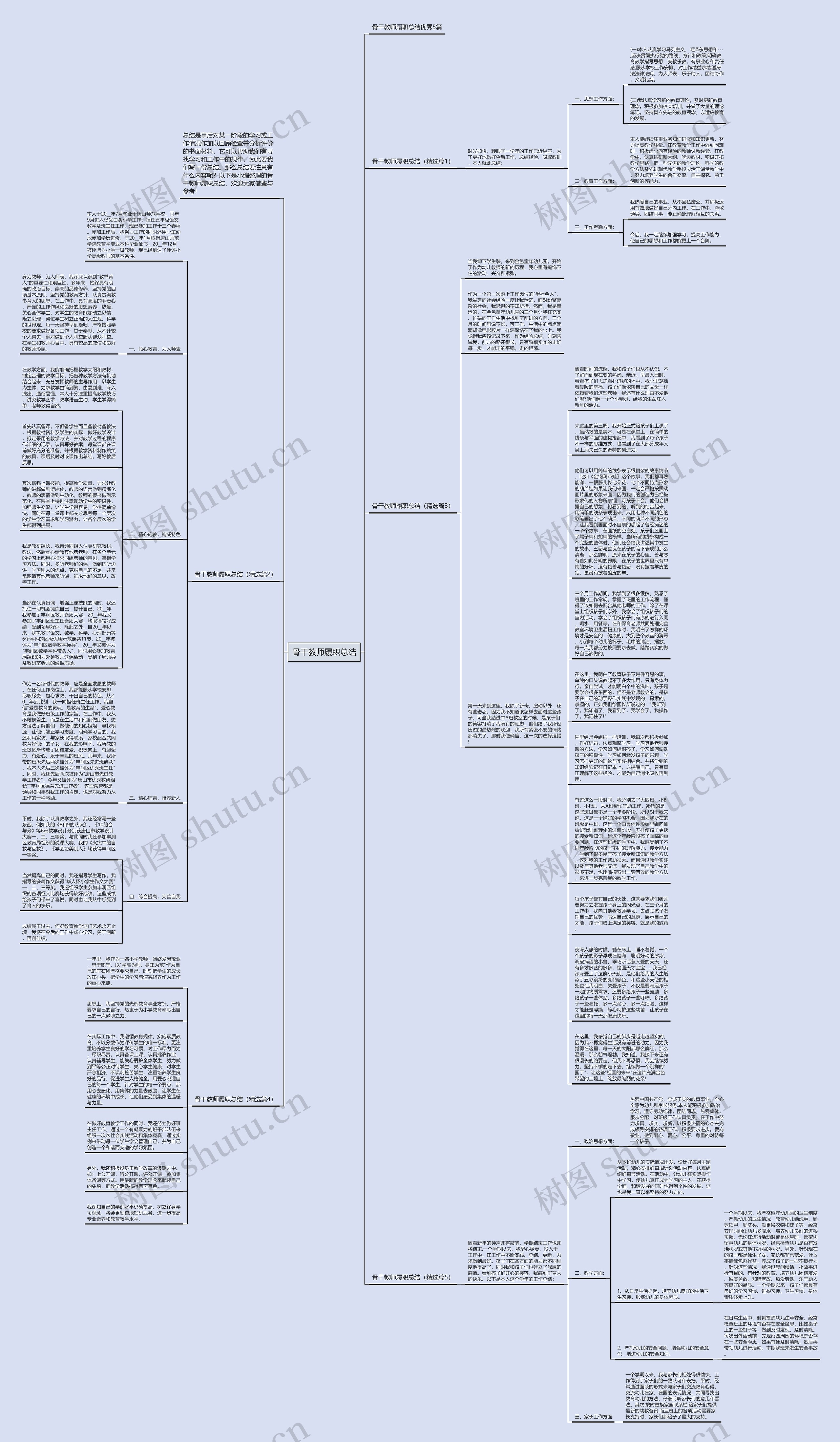 骨干教师履职总结思维导图