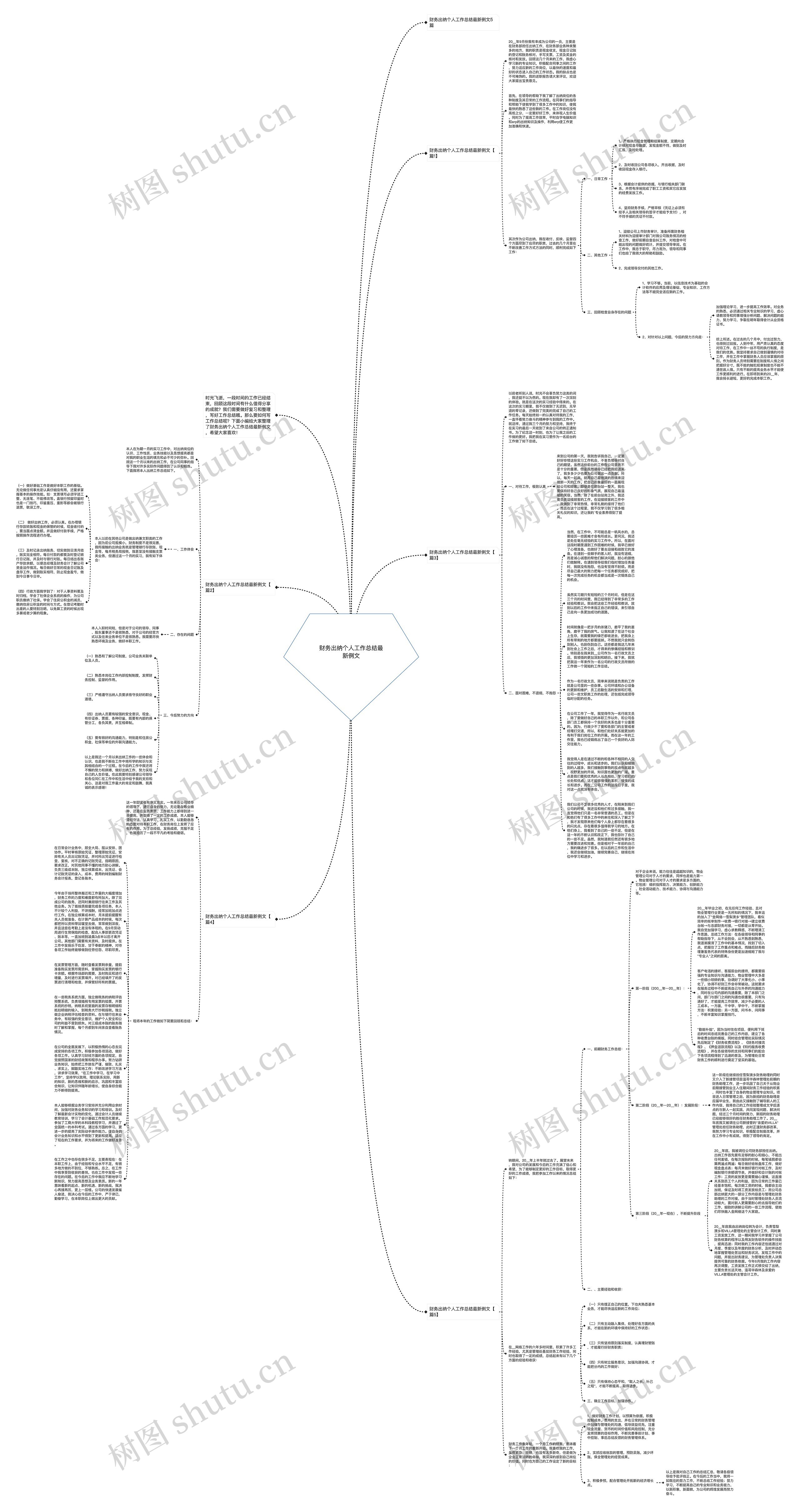 财务出纳个人工作总结最新例文思维导图