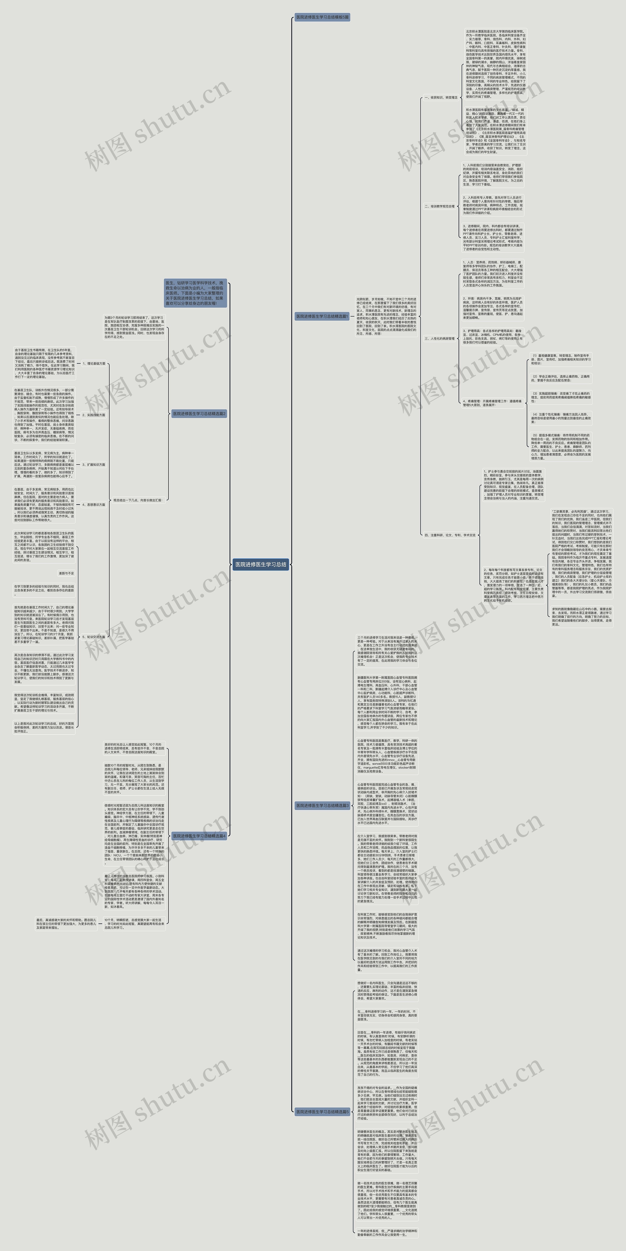 医院进修医生学习总结思维导图
