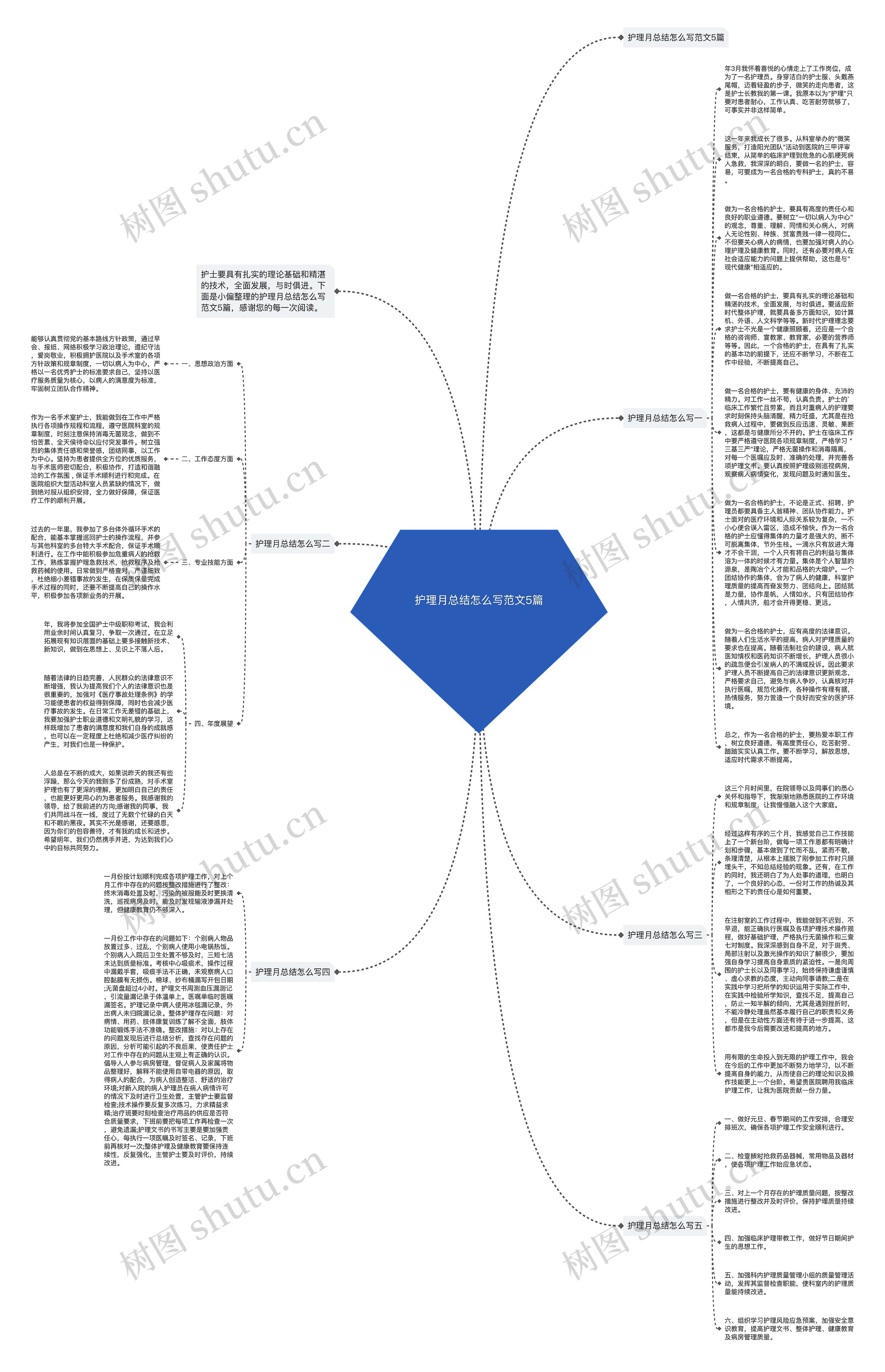 护理月总结怎么写范文5篇思维导图