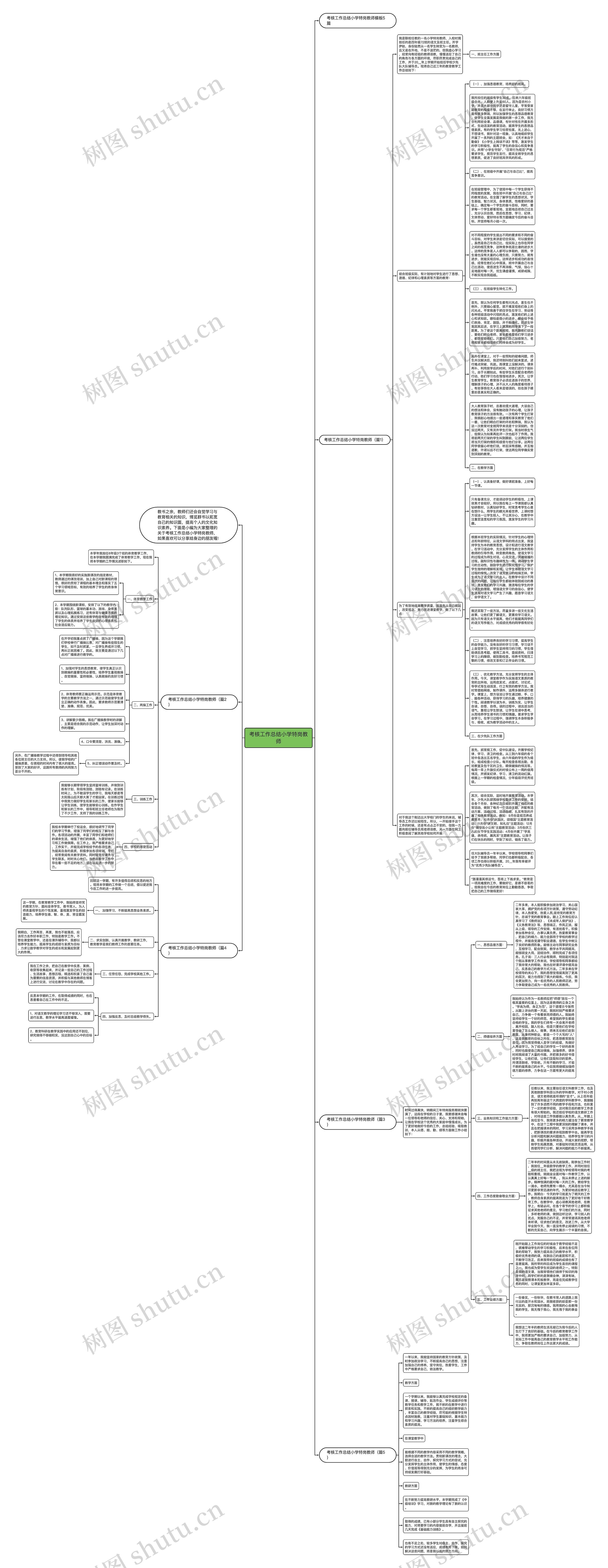 考核工作总结小学特岗教师思维导图