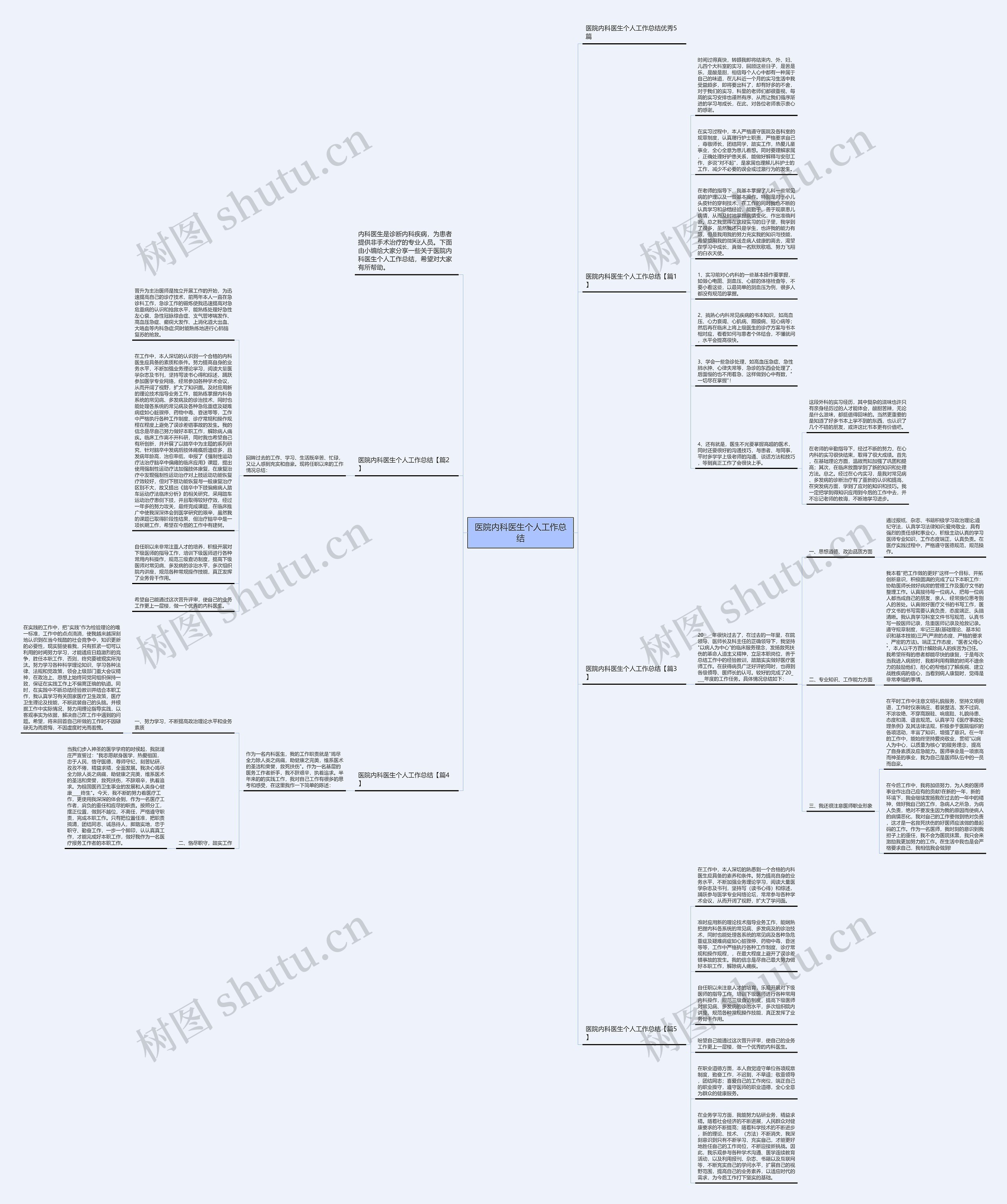医院内科医生个人工作总结思维导图