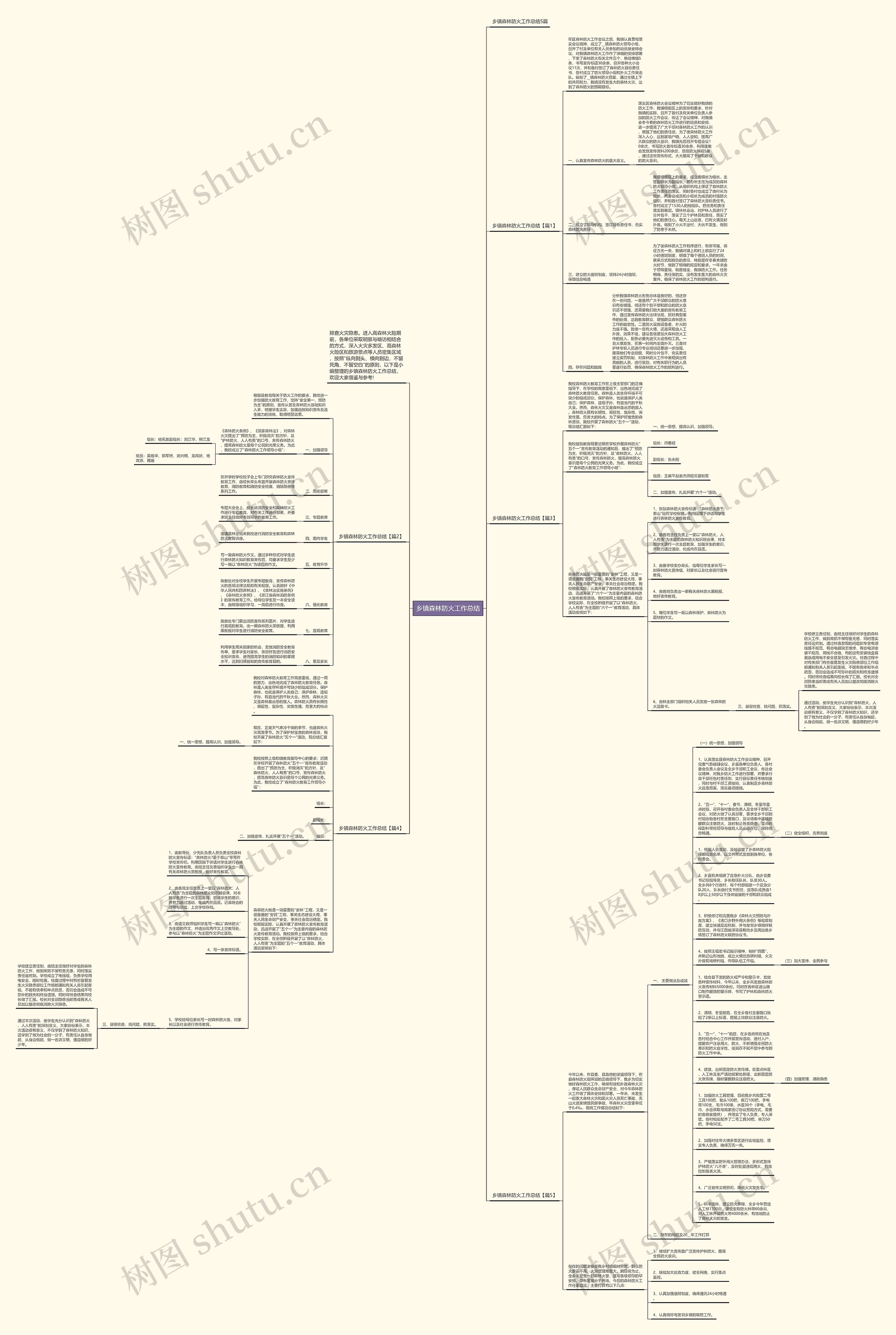 乡镇森林防火工作总结思维导图