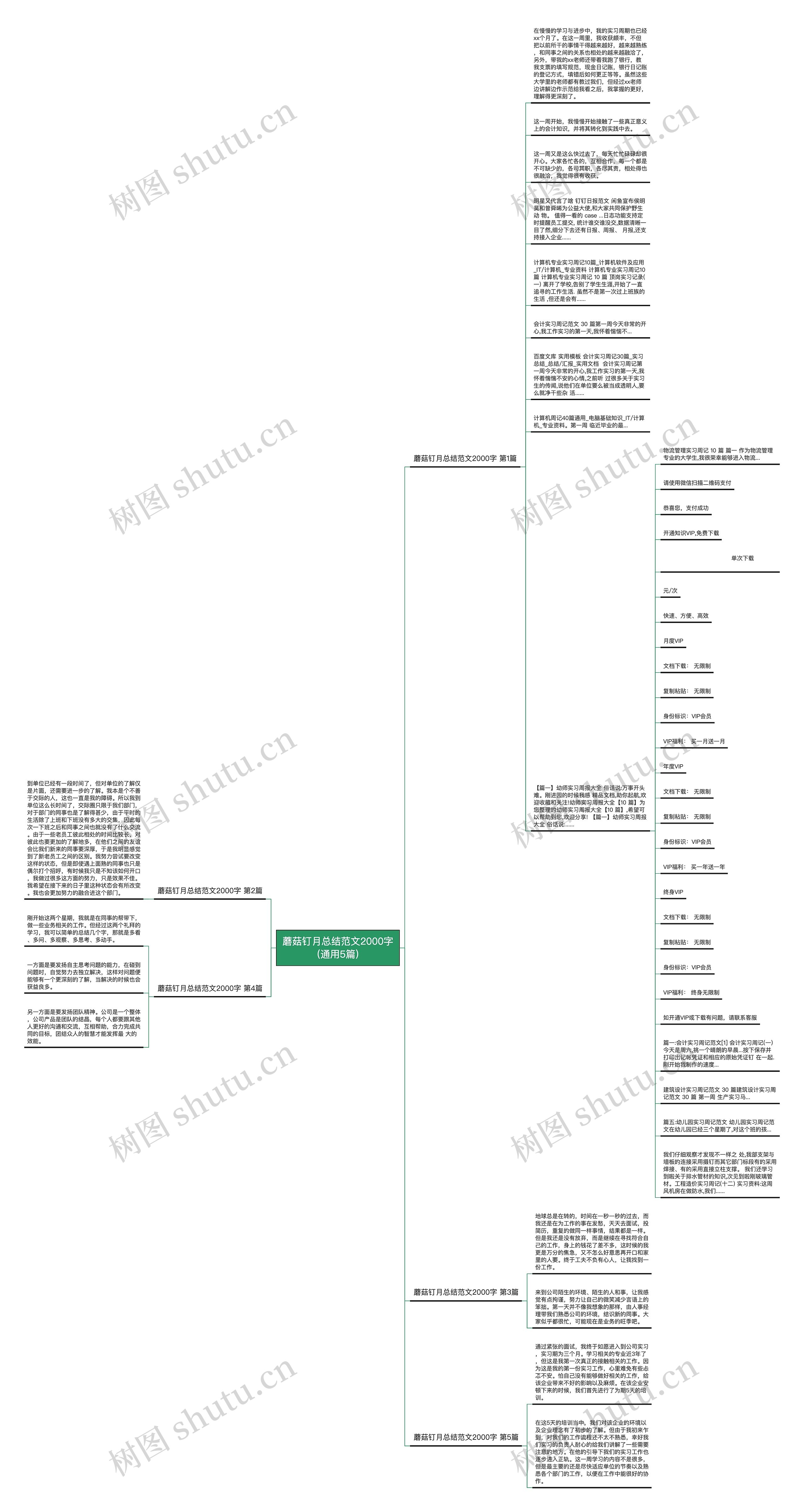 蘑菇钉月总结范文2000字(通用5篇)思维导图