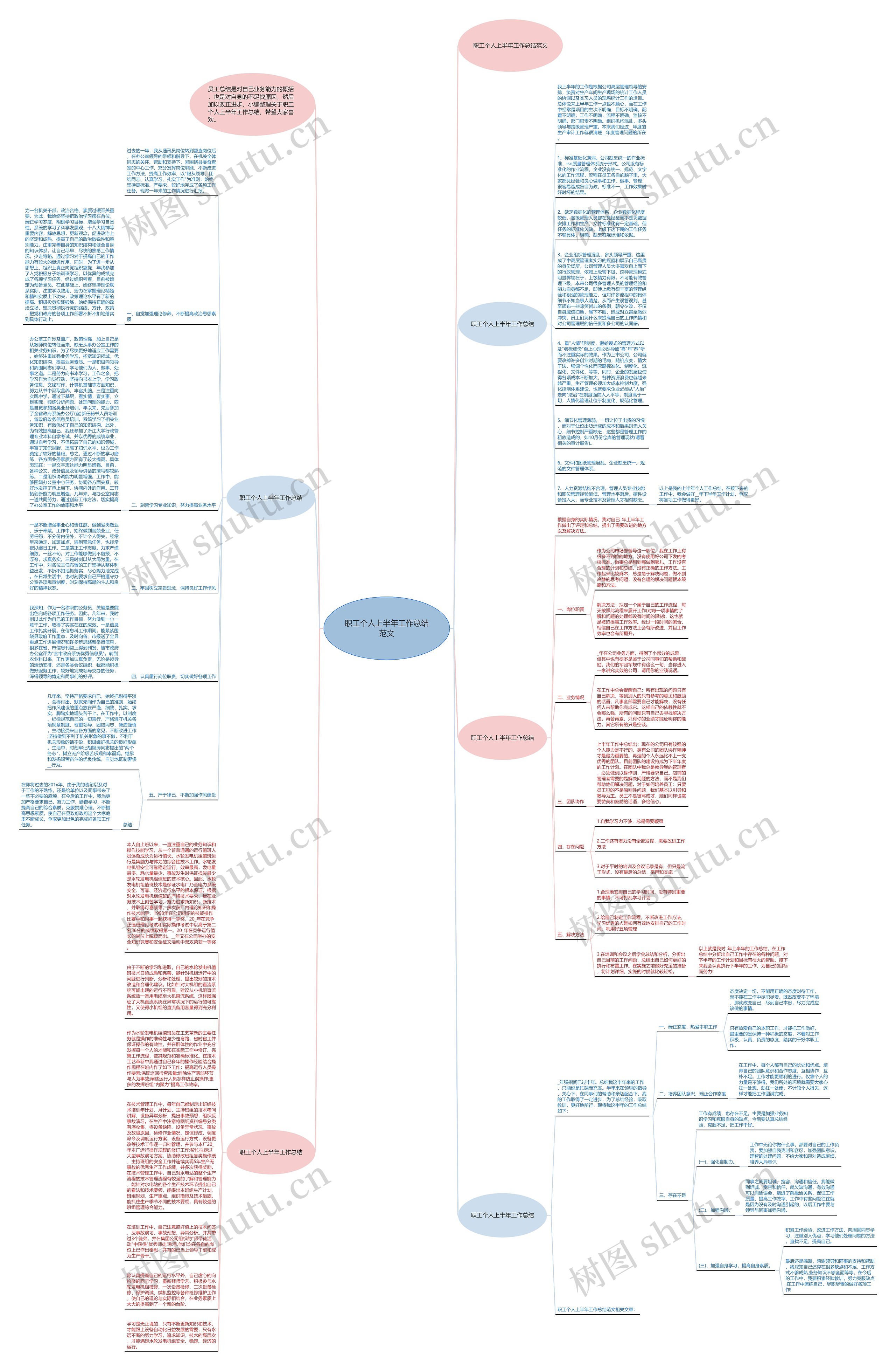 职工个人上半年工作总结范文思维导图