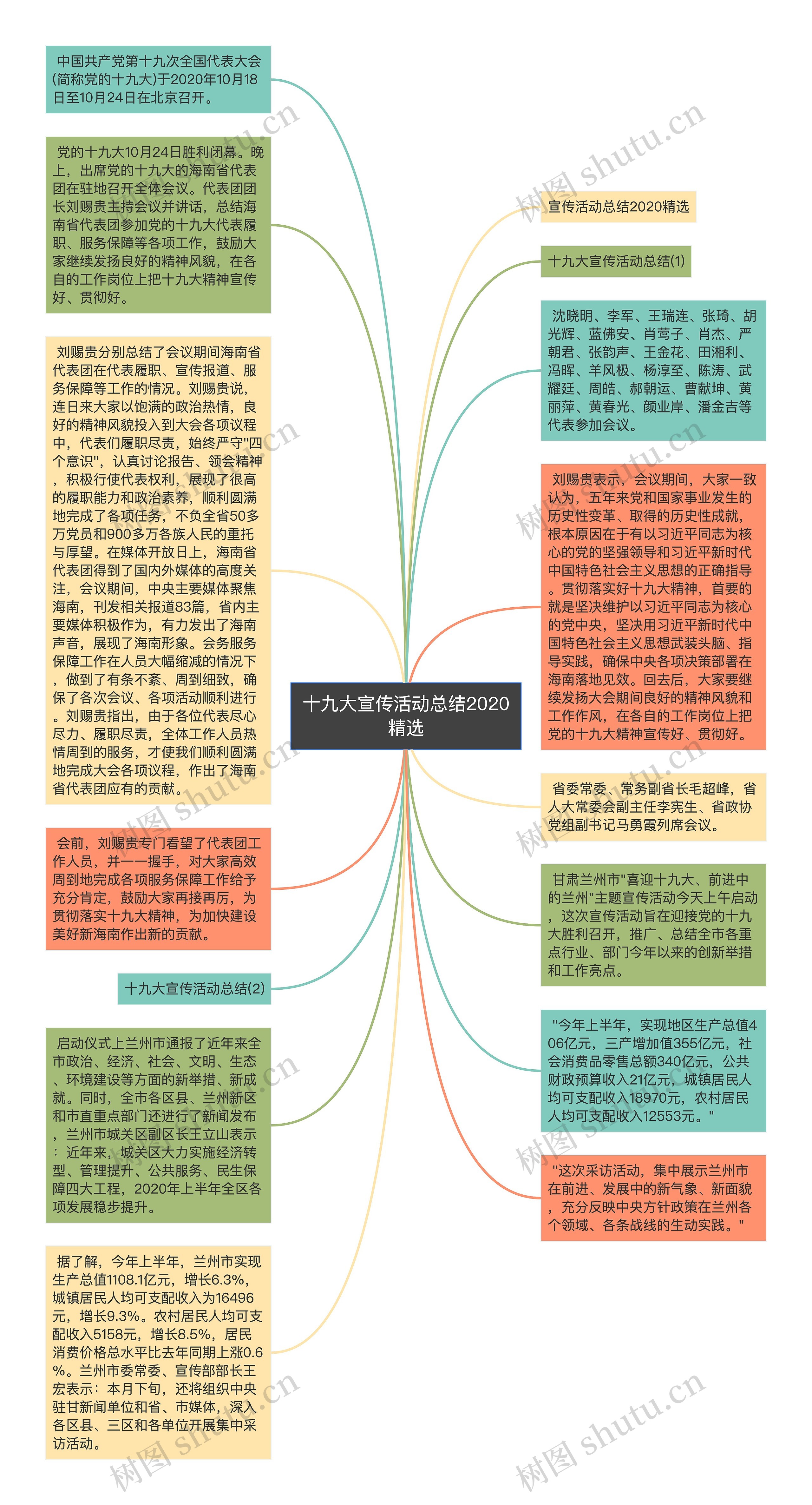 十九大宣传活动总结2020精选思维导图