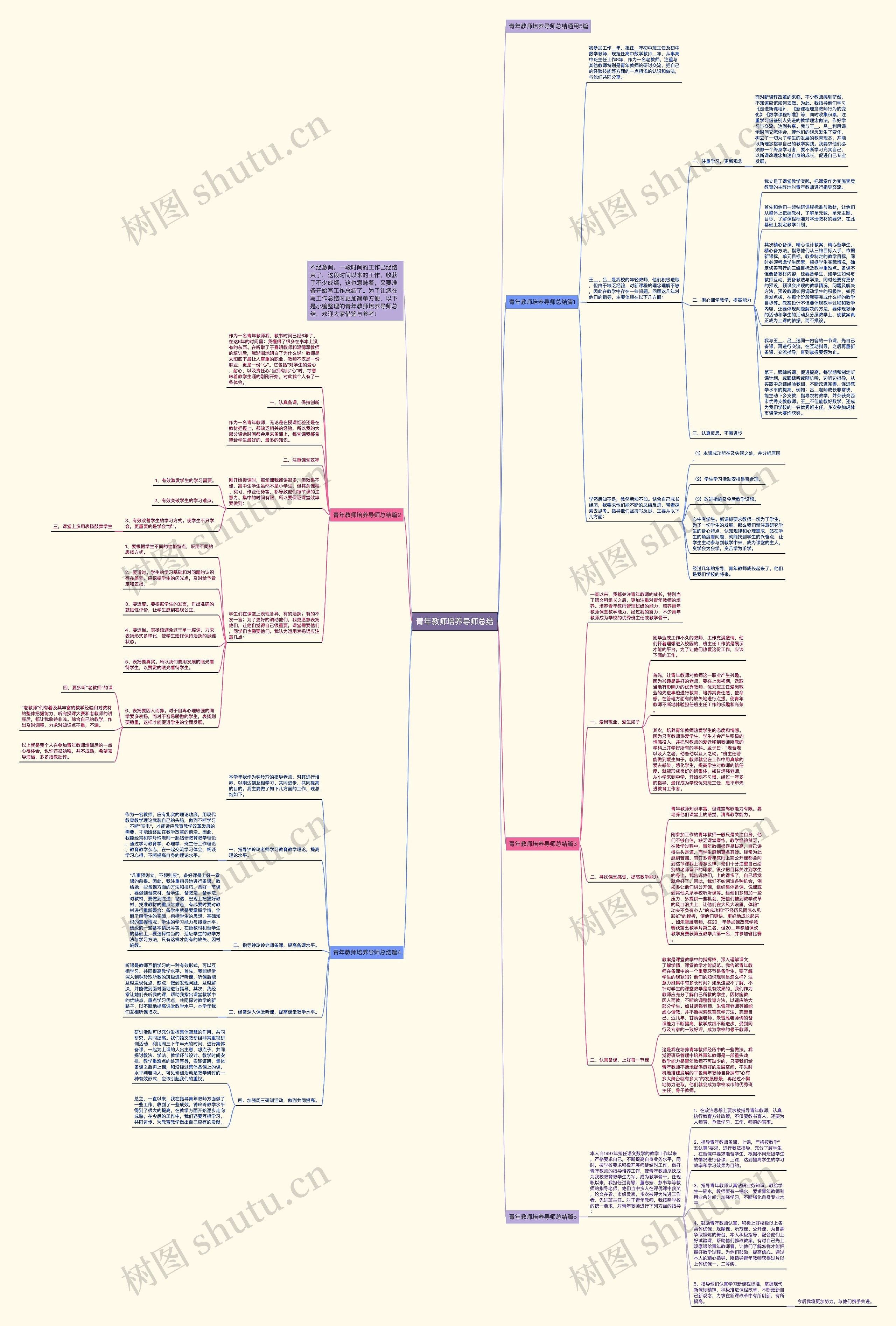 青年教师培养导师总结思维导图