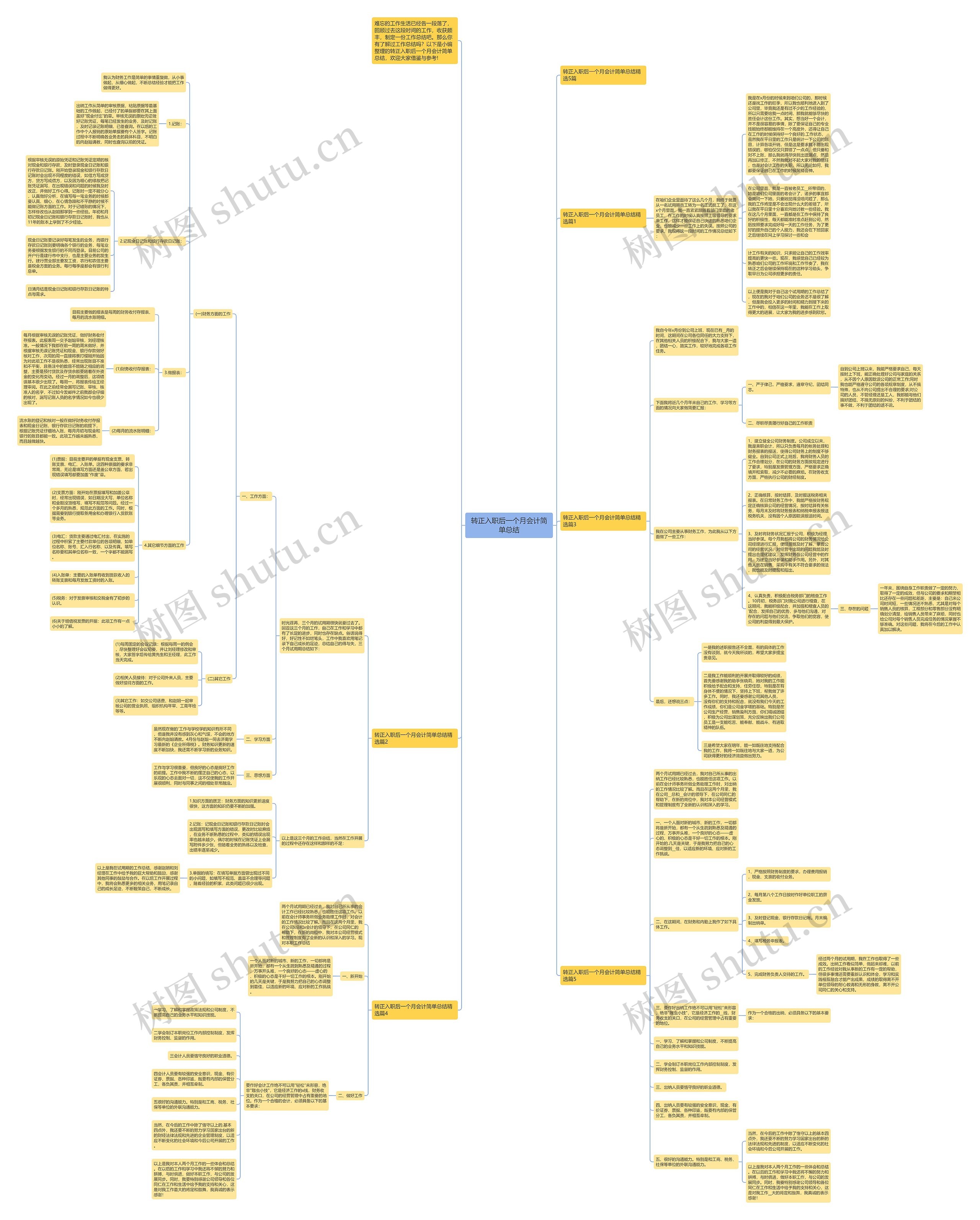 转正入职后一个月会计简单总结思维导图