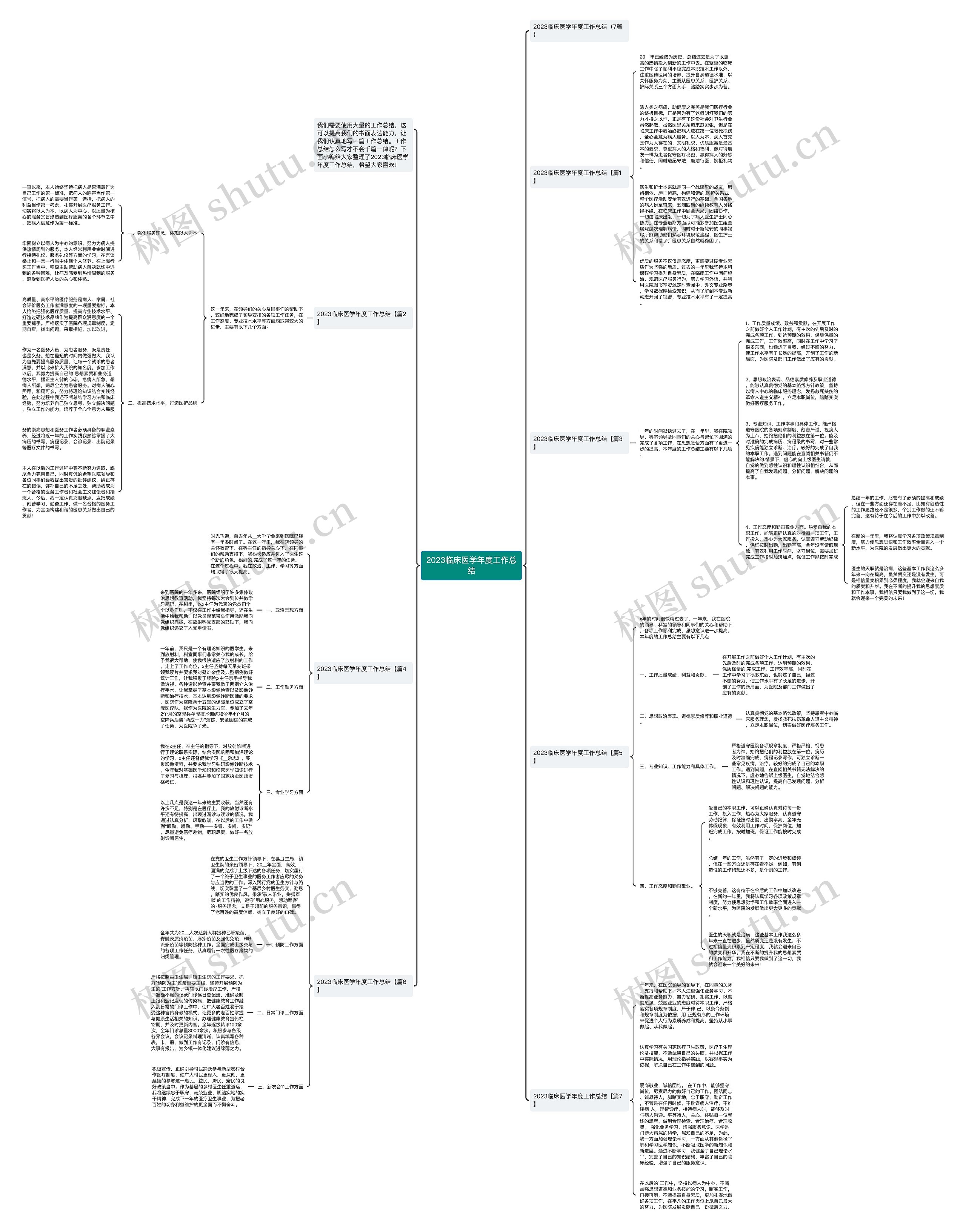 2023临床医学年度工作总结思维导图