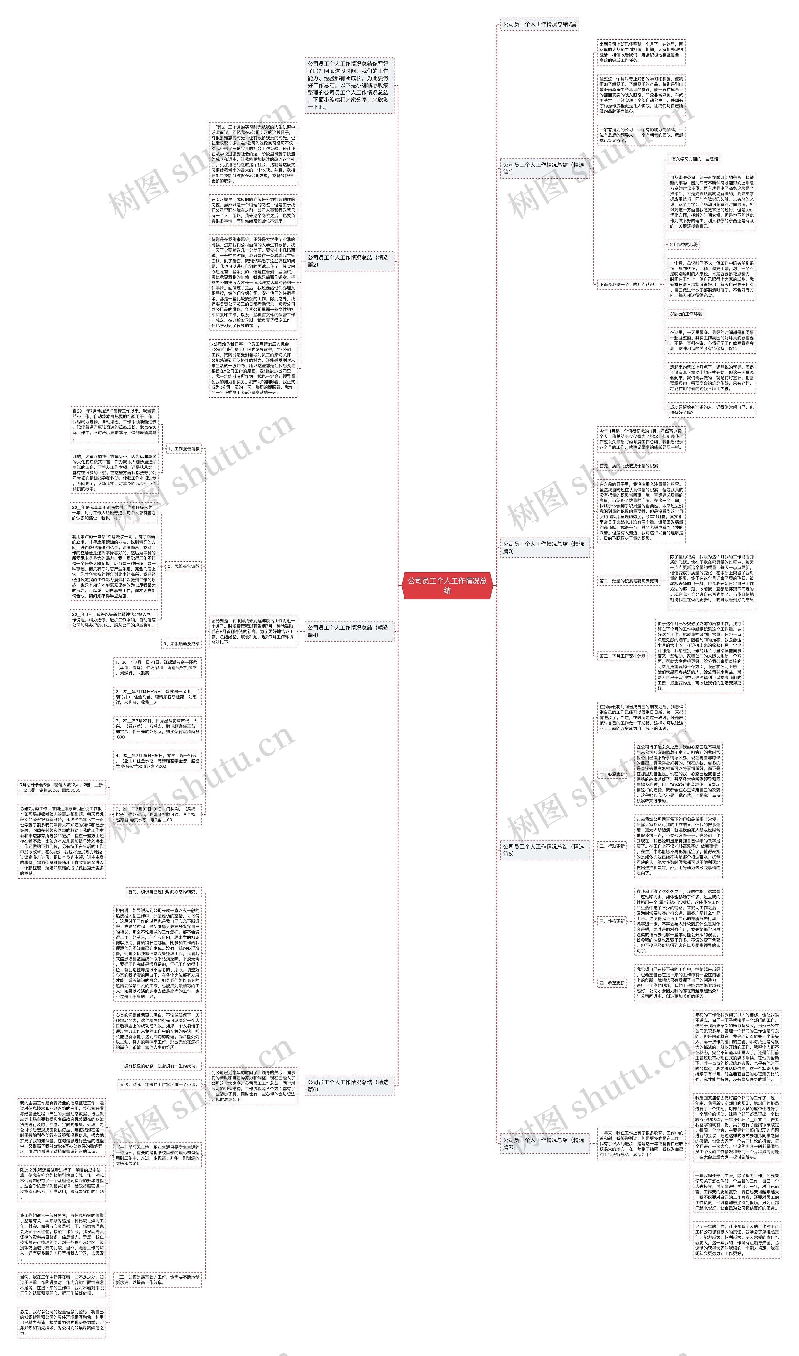公司员工个人工作情况总结思维导图