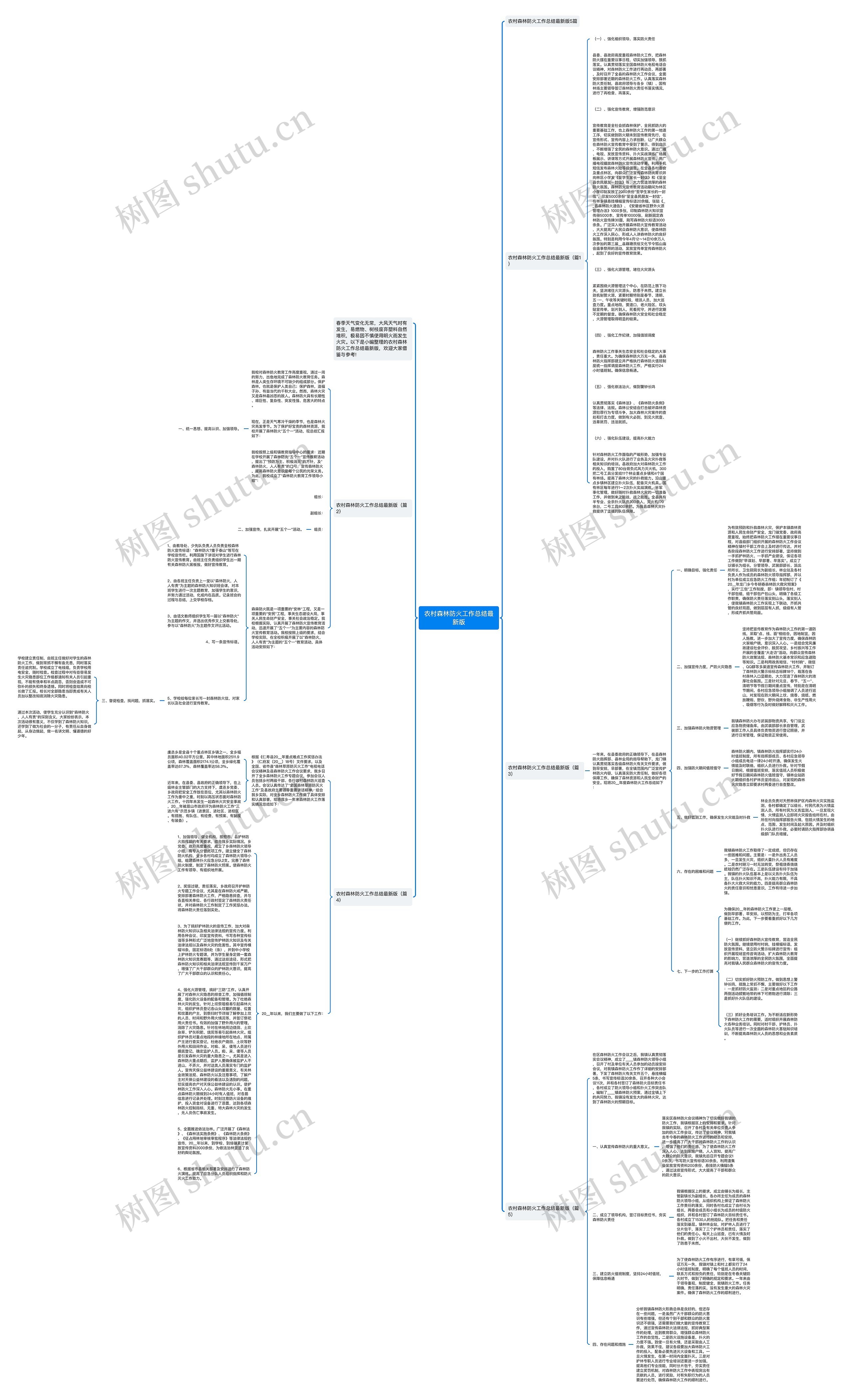 农村森林防火工作总结最新版思维导图