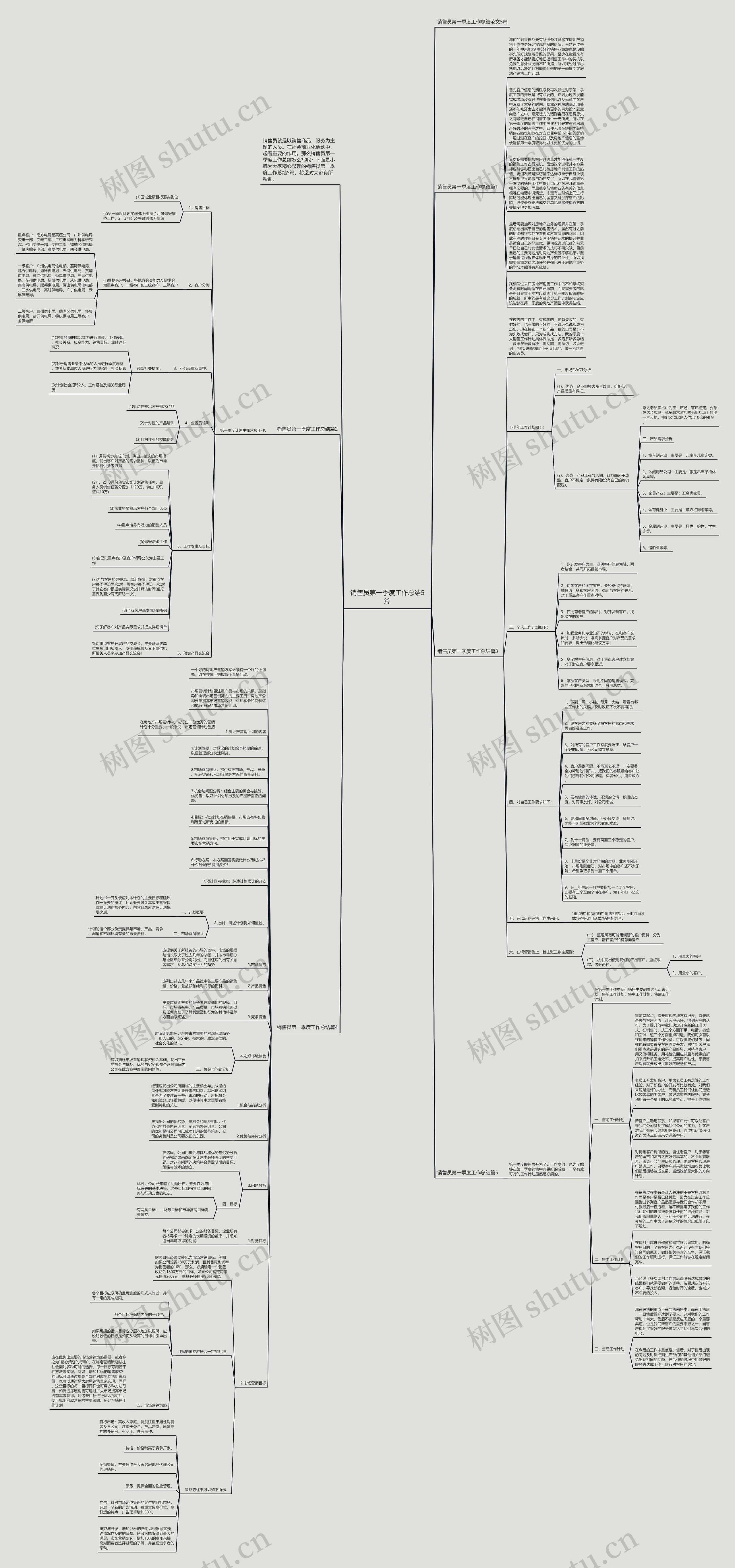销售员第一季度工作总结5篇思维导图