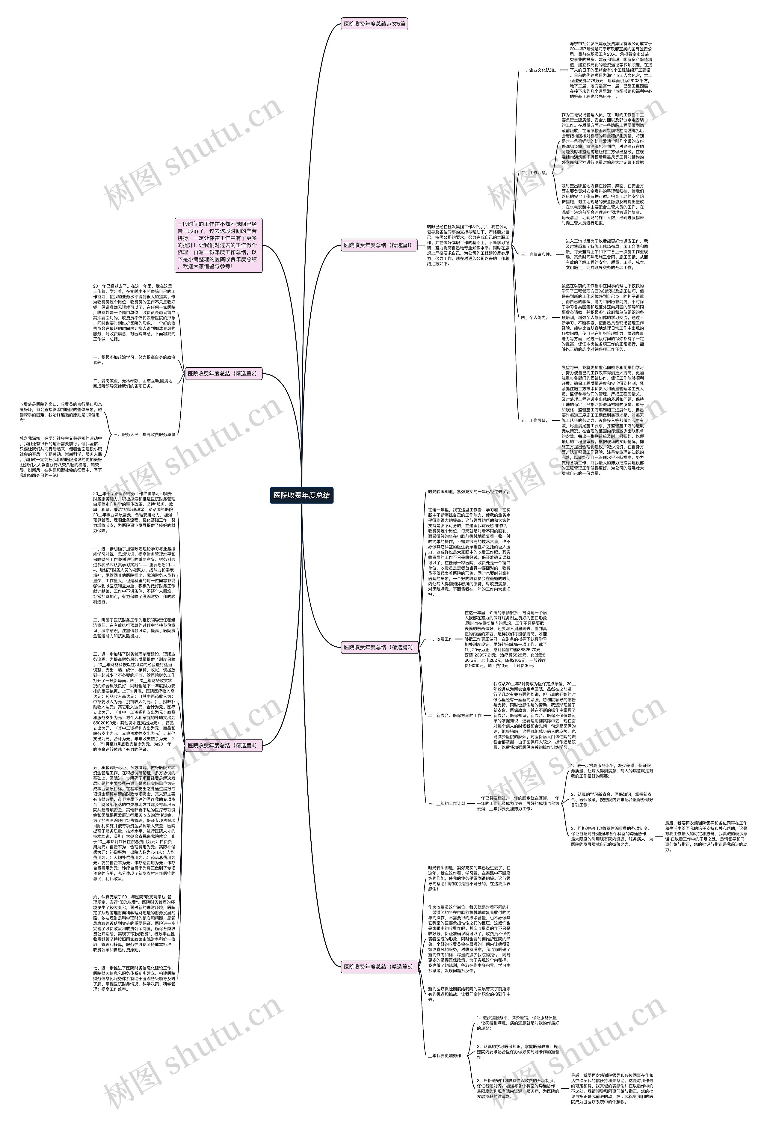 医院收费年度总结思维导图