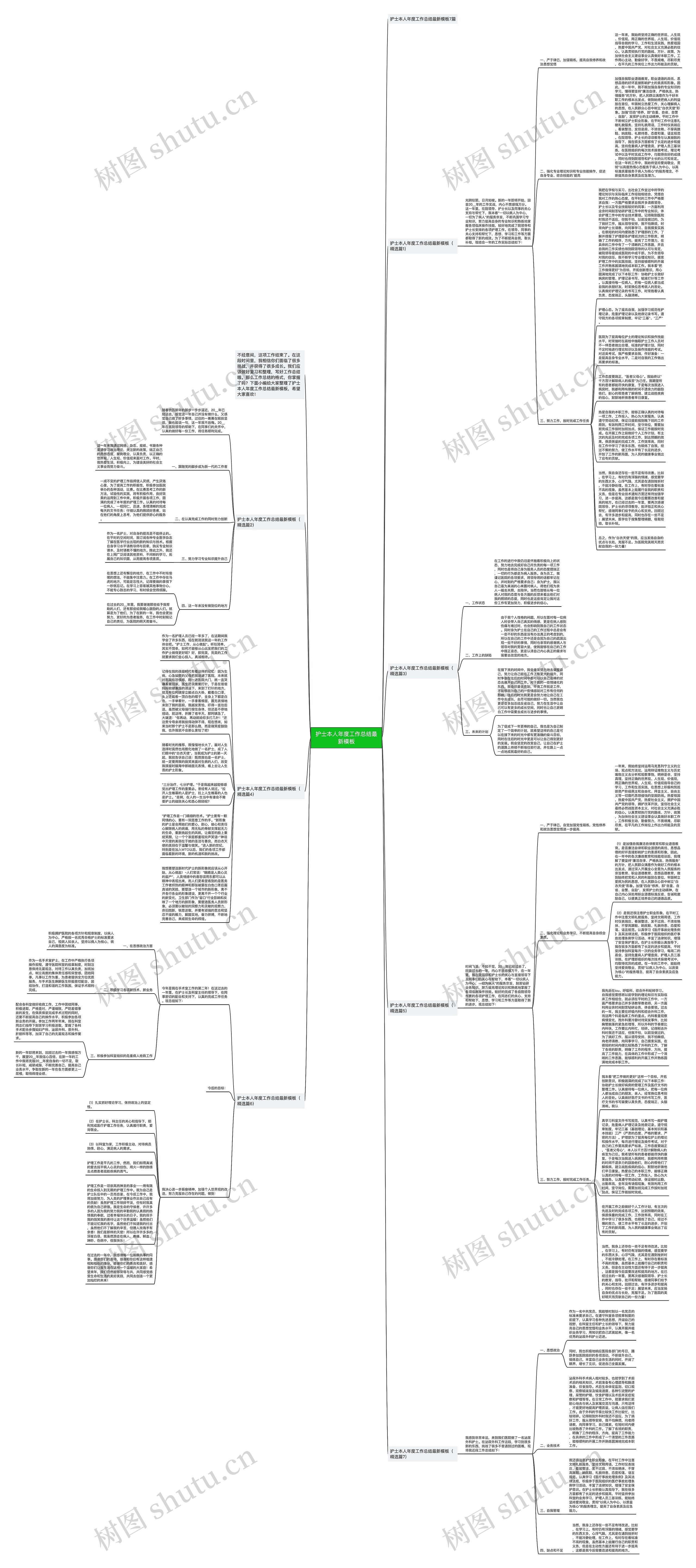 护士本人年度工作总结最新思维导图
