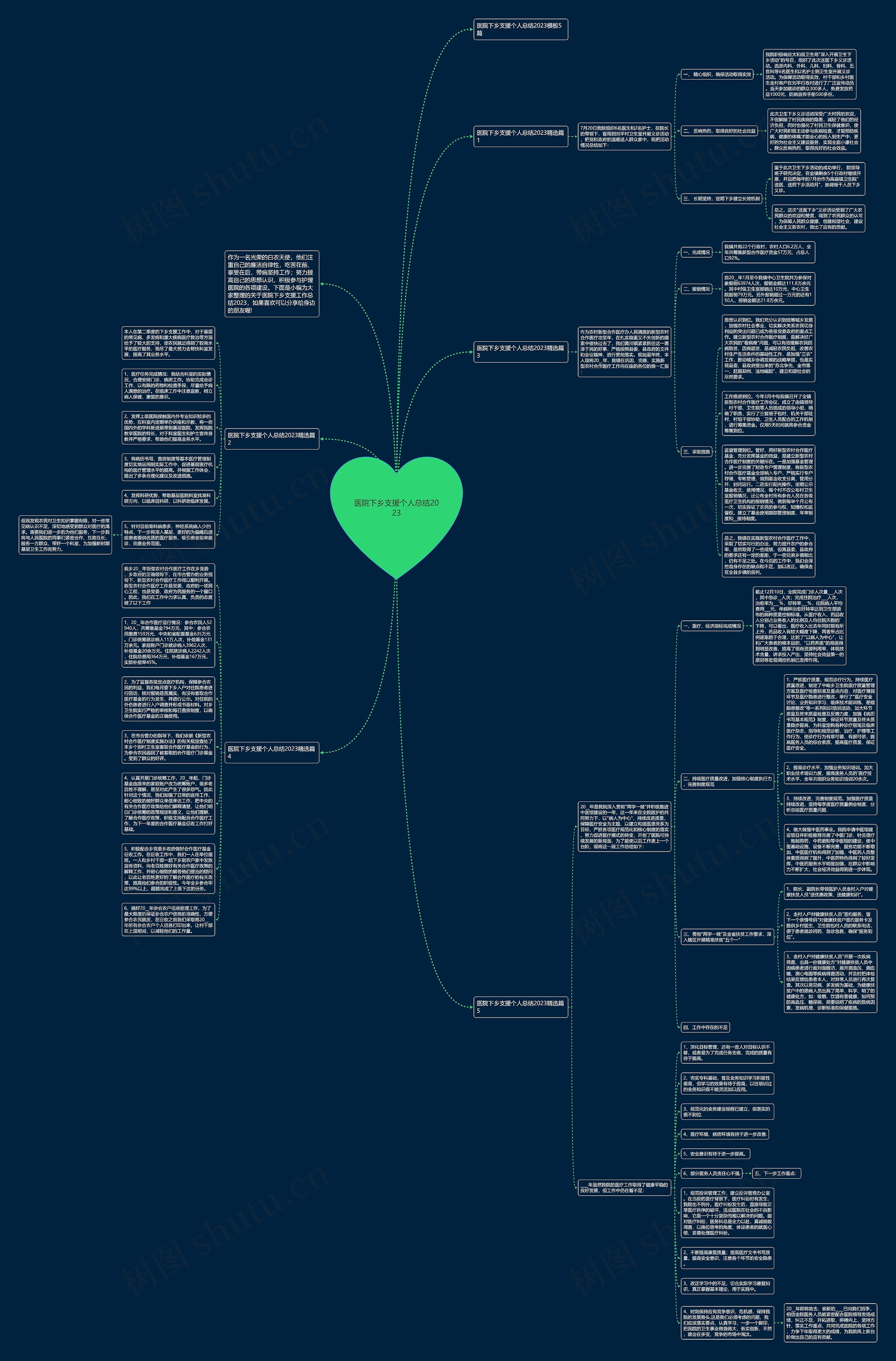 医院下乡支援个人总结2023思维导图