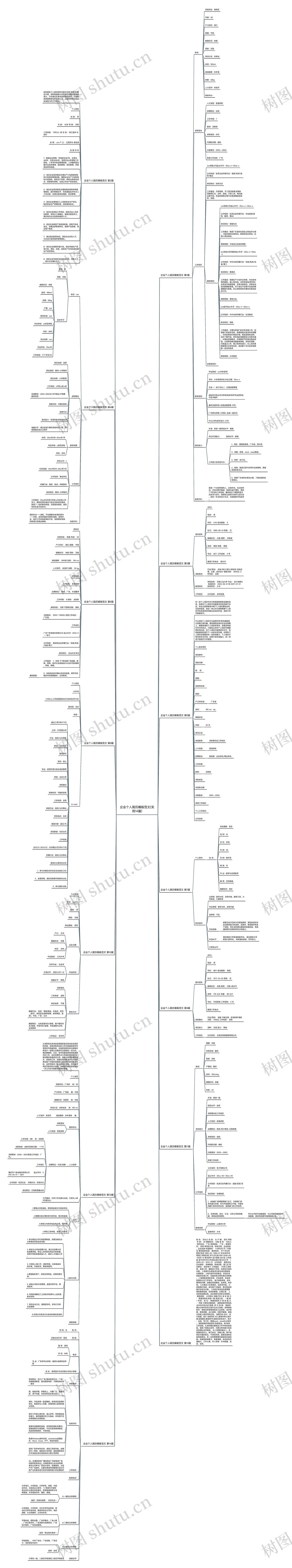企业个人简历范文(实用14篇)思维导图