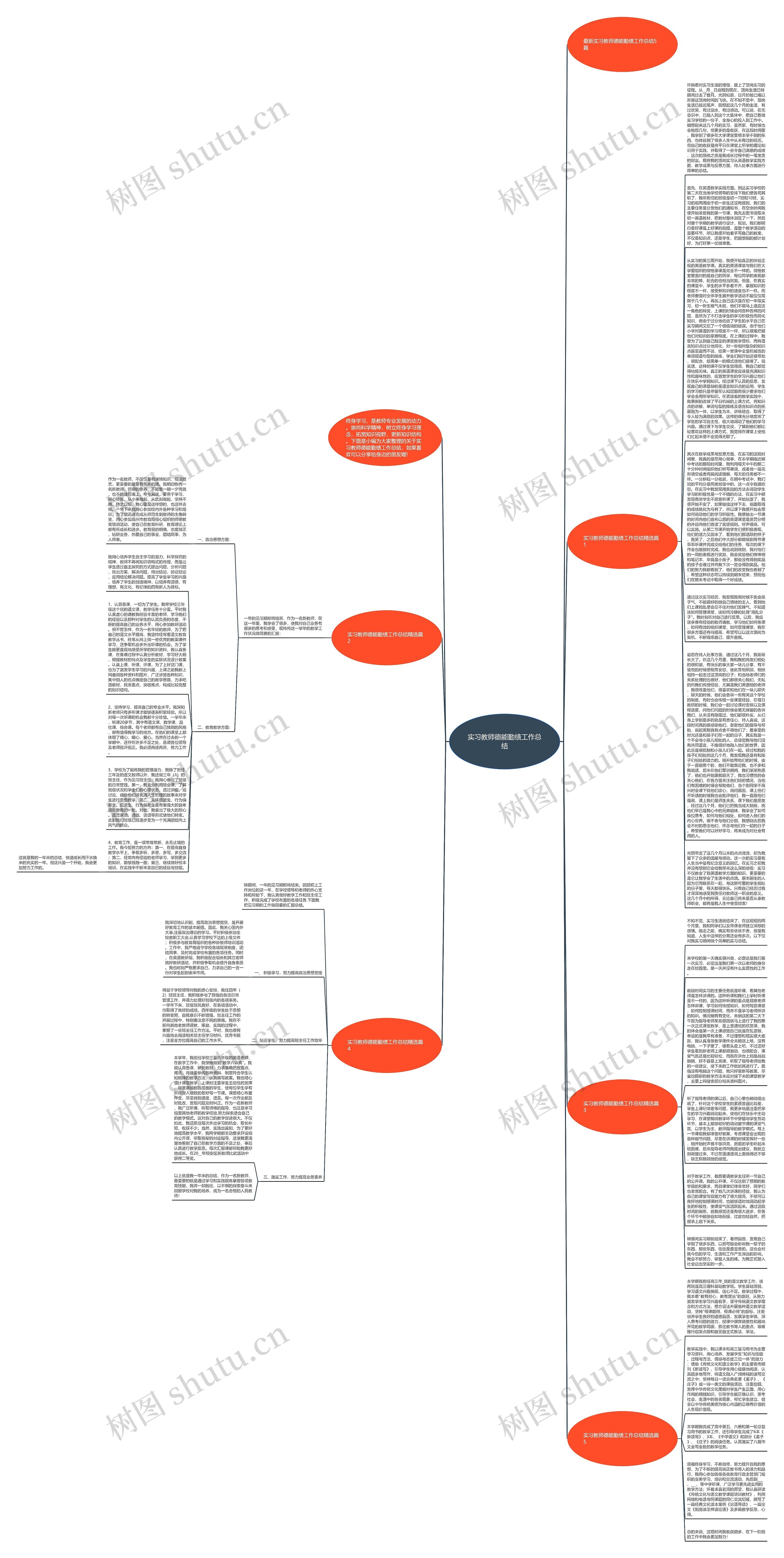 实习教师德能勤绩工作总结思维导图