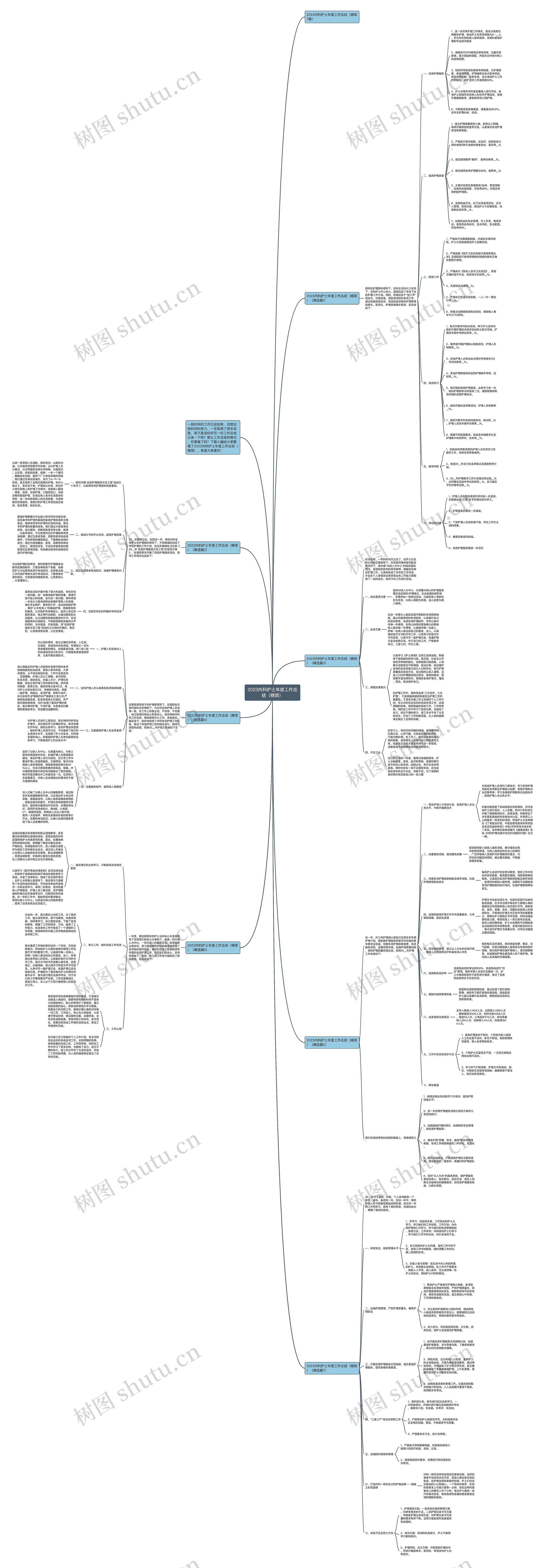2023内科护士年度工作总结（精简）思维导图